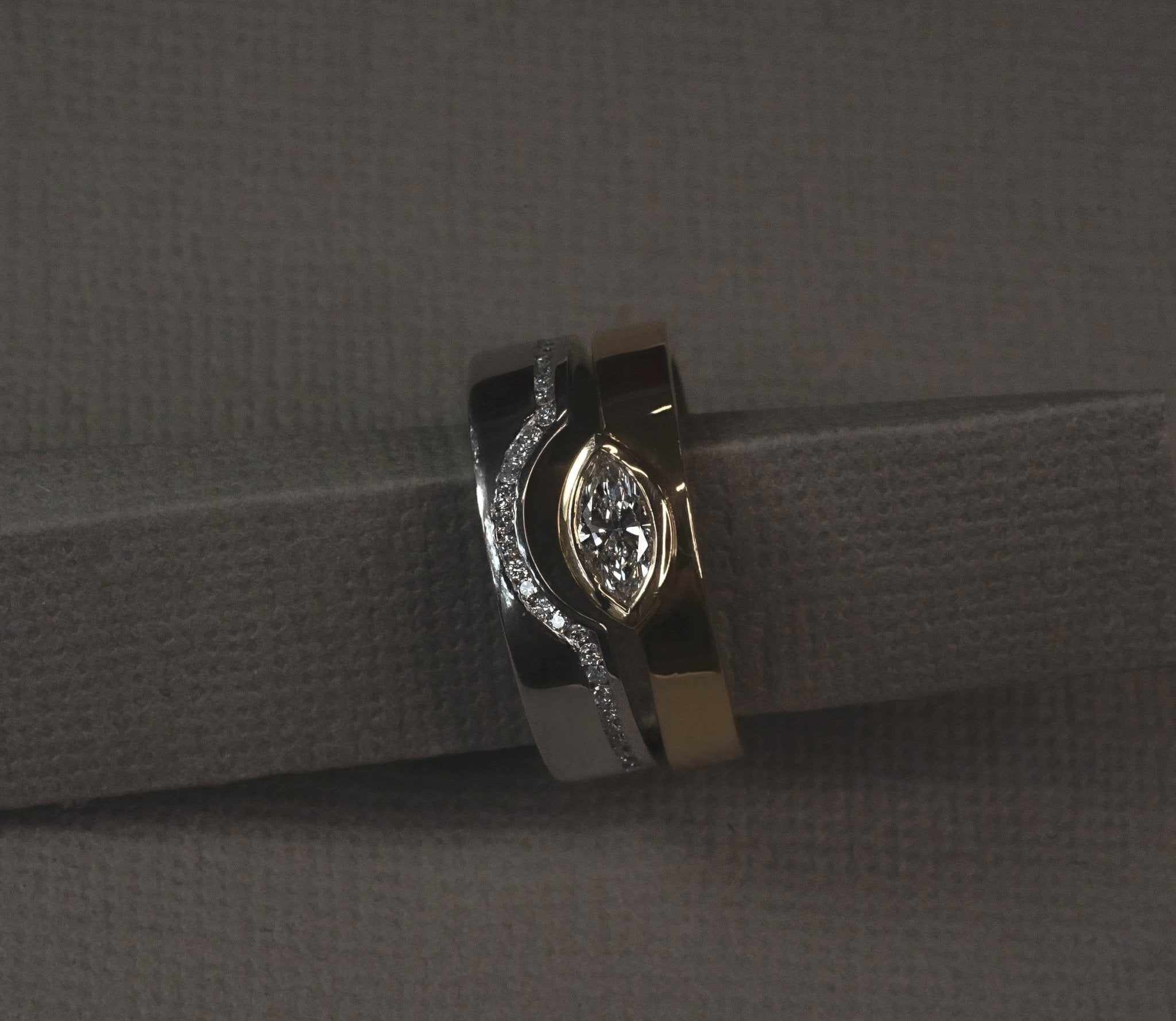 Rings-A set designed with intention. The Iris Ring and a curved diamond band to complete the set.-ELIISE MAAR JEWELLERY