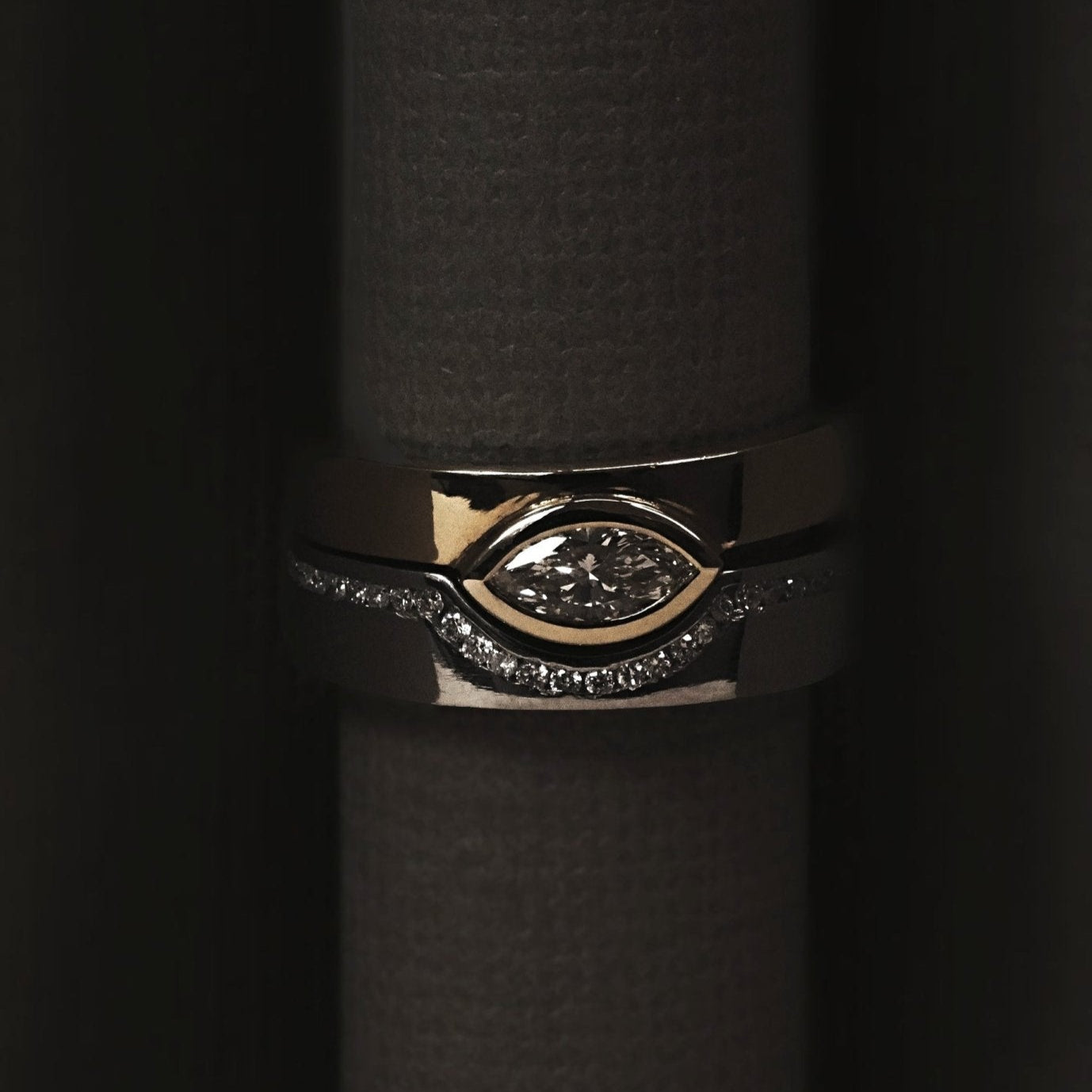 Rings-A set designed with intention. The Iris Ring and a curved diamond band to complete the set.-ELIISE MAAR JEWELLERY