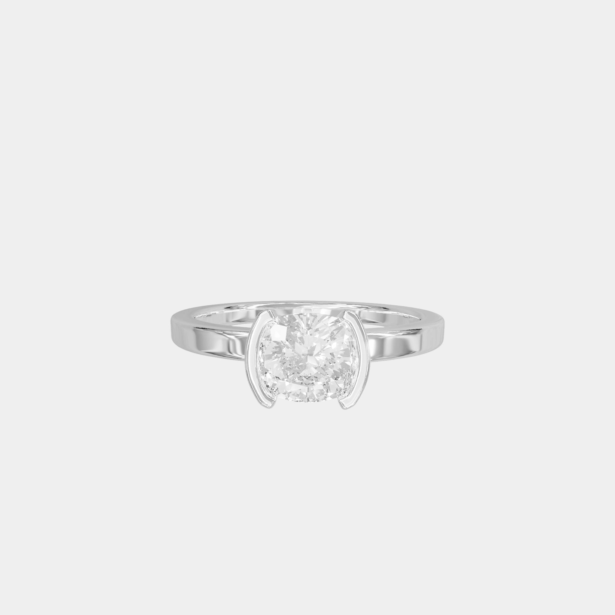 Rings-A ring shaped not by tradition, but by intention. The Isla Cushion Diamond Solitaire Ring is an ode to clarity - where elegance is stripped of excess and only truth remains. Available in different size cushion cut diamonds. Lifestyle images feature an elongated cushion diamond.-ELIISE MAAR JEWELLERY