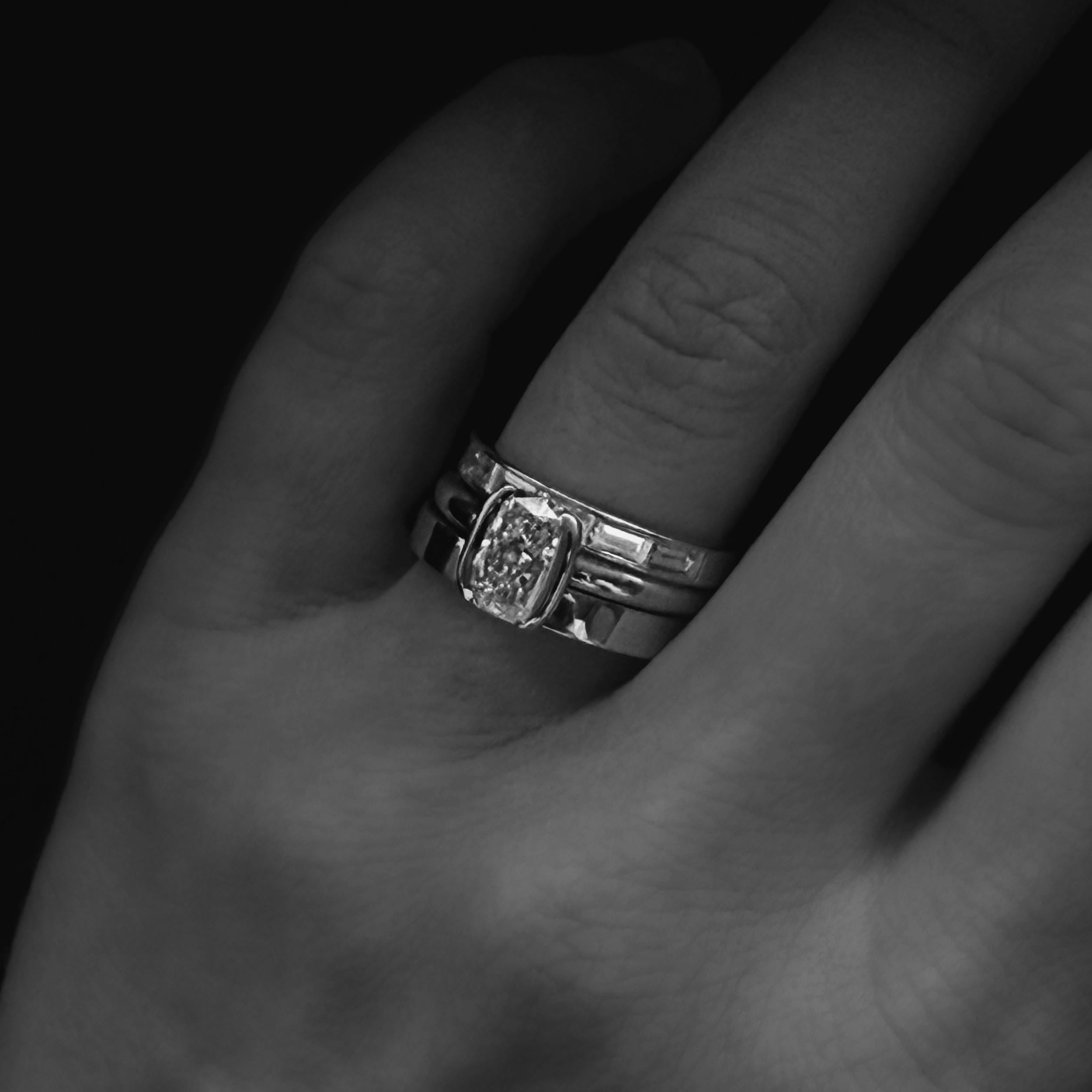 Rings-A ring shaped not by tradition, but by intention. The Isla Cushion Diamond Solitaire Ring is an ode to clarity - where elegance is stripped of excess and only truth remains. Available in different size cushion cut diamonds. Lifestyle images feature an elongated cushion diamond.-ELIISE MAAR JEWELLERY