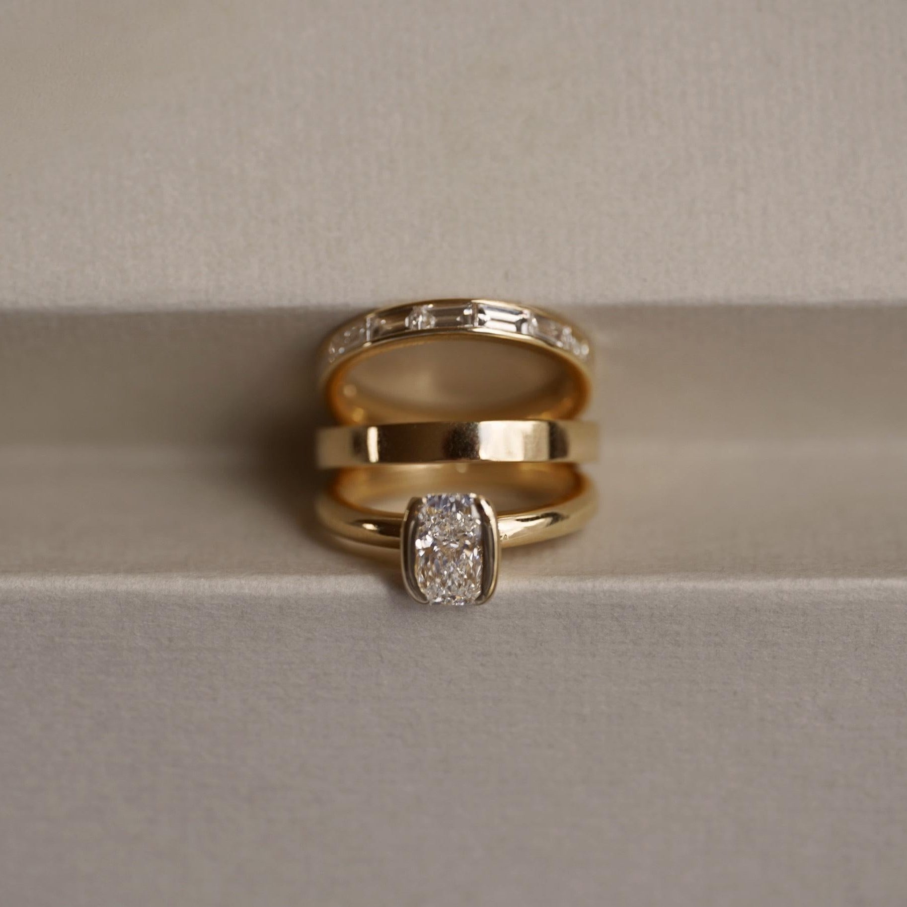 Rings-A ring shaped not by tradition, but by intention. The Isla Cushion Diamond Solitaire Ring is an ode to clarity - where elegance is stripped of excess and only truth remains. Available in different size cushion cut diamonds. Lifestyle images feature an elongated cushion diamond.-ELIISE MAAR JEWELLERY