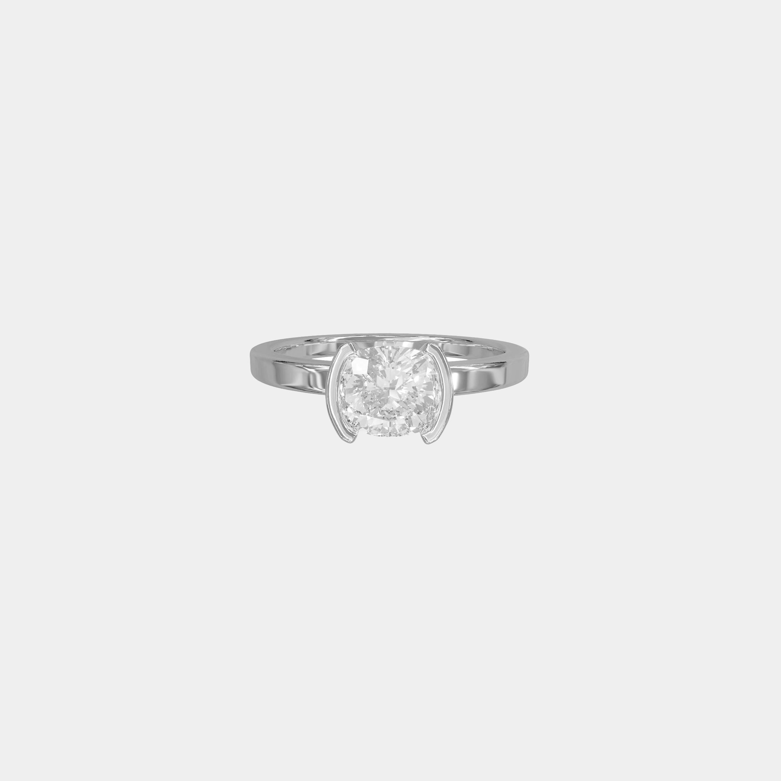 Rings-A ring shaped not by tradition, but by intention. The Isla Cushion Diamond Solitaire Ring is an ode to clarity - where elegance is stripped of excess and only truth remains. Available in different size cushion cut diamonds. Lifestyle images feature an elongated cushion diamond.-ELIISE MAAR JEWELLERY