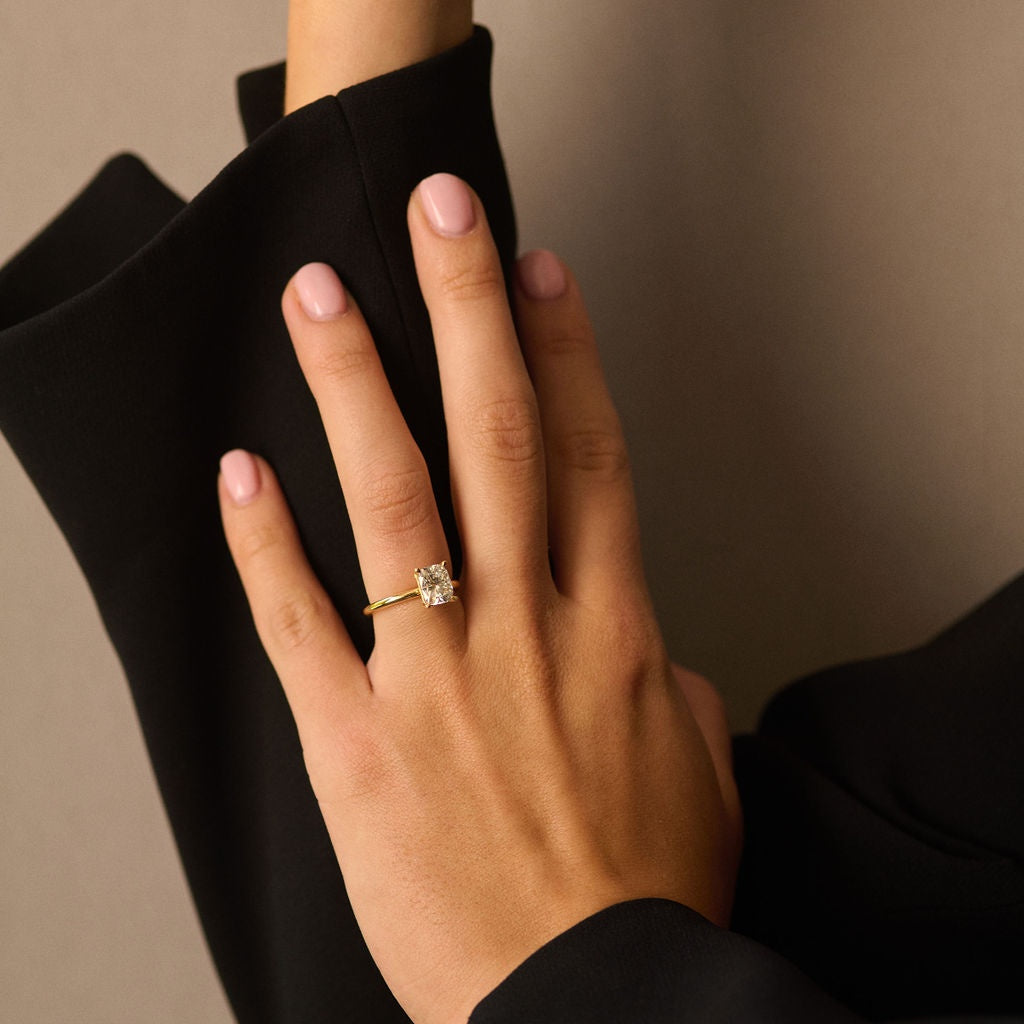 Rings-Discover the Jamie Diamond Ring, a timeless symbol of elegance. Meticulously crafted with a stunning lab-grown or natural diamonds, this ring embodies sustainable luxury. Elevate your style with this exquisite piece, designed to last a lifetime. Shown paired with the Lauren Diamond Band.-ELIISE MAAR JEWELLERY