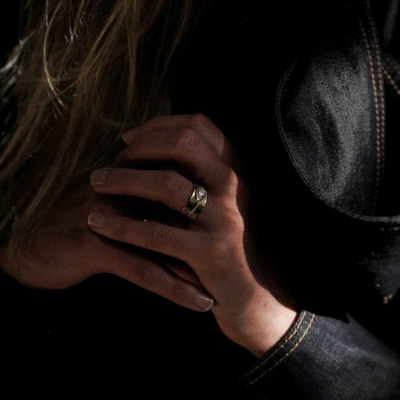 Rings-Kali Ring The Kali Ring draws inspiration from her namesake Hindu goddess of time, change, creation and power. Known as being a defender of innocence Kali is a force to be reckoned with. The striking pear cut stone set in the thick band represents the divine female power that Kali embodies. Kali Diamond Band In the grand tapestry of love, where every thread weaves a story of passion and devotion, the Kali Diamond Band emerges as a luminous testament to the courage that binds two souls. Consisting of 5