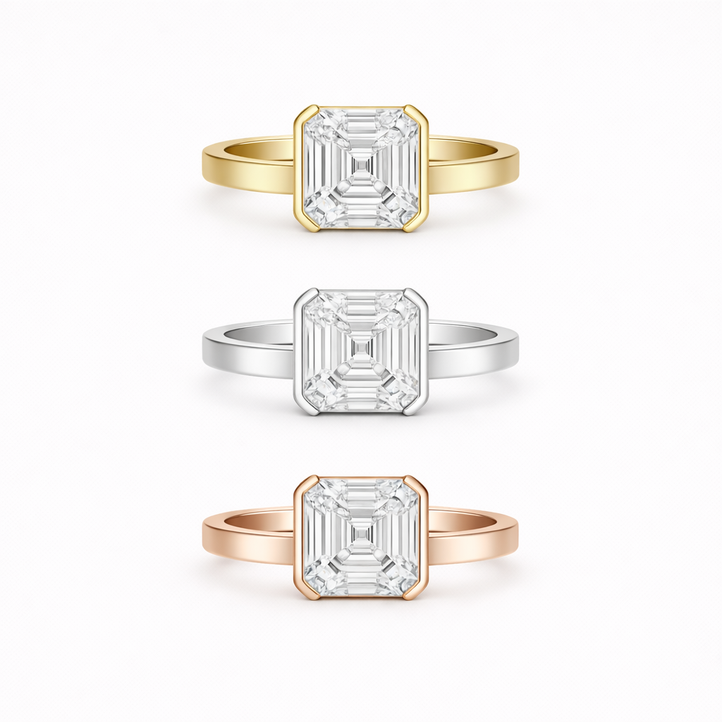 Rings-The Kate Asscher Diamond Solitaire presents an understated yet striking design. A refined choice for the discerning wearer who appreciates distinctive craftsmanship and timeless beauty with a modern sensibility.-ELIISE MAAR JEWELLERY