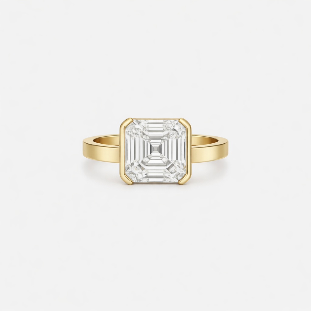 Rings-The Kate Asscher Diamond Solitaire presents an understated yet striking design. A refined choice for the discerning wearer who appreciates distinctive craftsmanship and timeless beauty with a modern sensibility.-ELIISE MAAR JEWELLERY