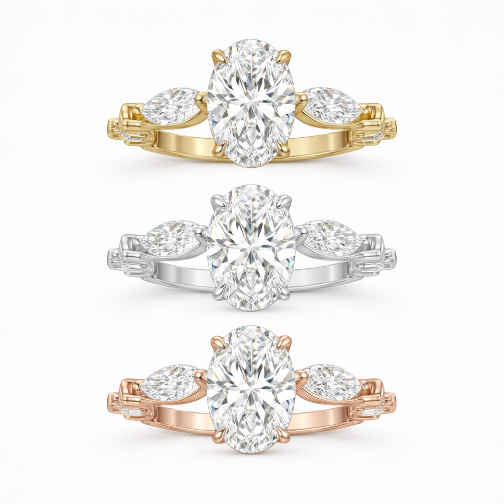 Rings-The quintessential Eliise Maar creation. Featuring a flowing arrangement of round brilliant and marquise cut diamonds embedded in the band, this ring forms a radiant wave that culminates in the central gemstone of your choice. Elegantly crafted, it exudes refined femininity and captivates with its luminous allure.-ELIISE MAAR JEWELLERY