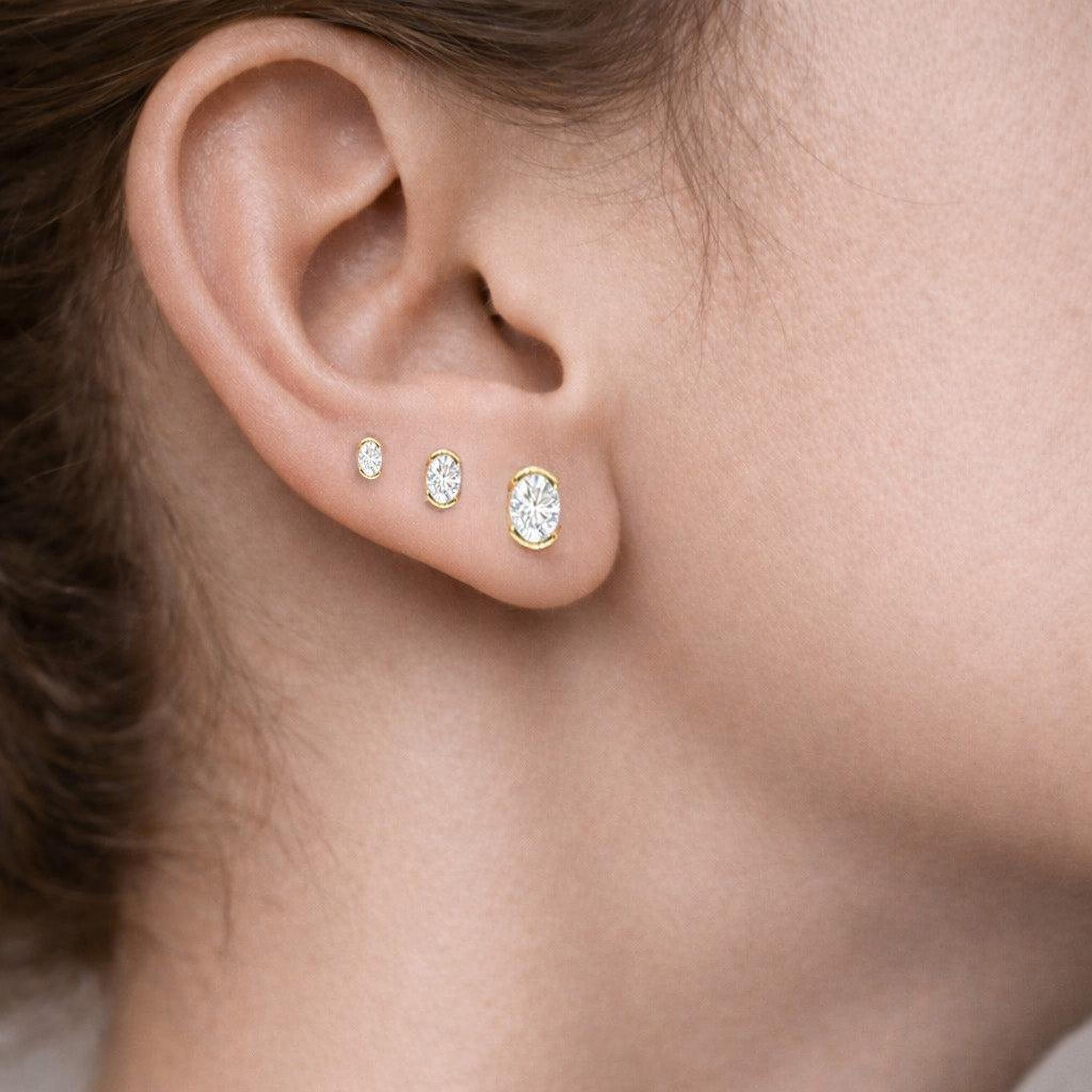 Earrings-Margot Solitaire Diamond Studs. Made to order in Australia, 2-4 weeks. Ethically sourced diamonds, recycled gold.-ELIISE MAAR JEWELLERY