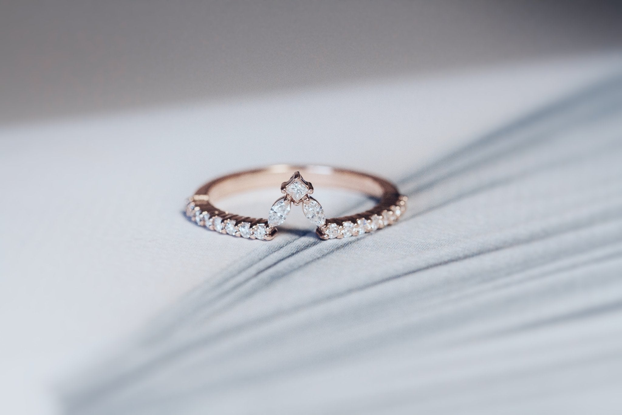 Rings-Diamond crown fit for a queen. Complete your Natasha set with this diamond crown. Product Details - Featuring 0.25ct of natural F colour / SI1 clarity diamonds- The ring is 1.80mm wide and 1.60mm thick-ELIISE MAAR JEWELLERY