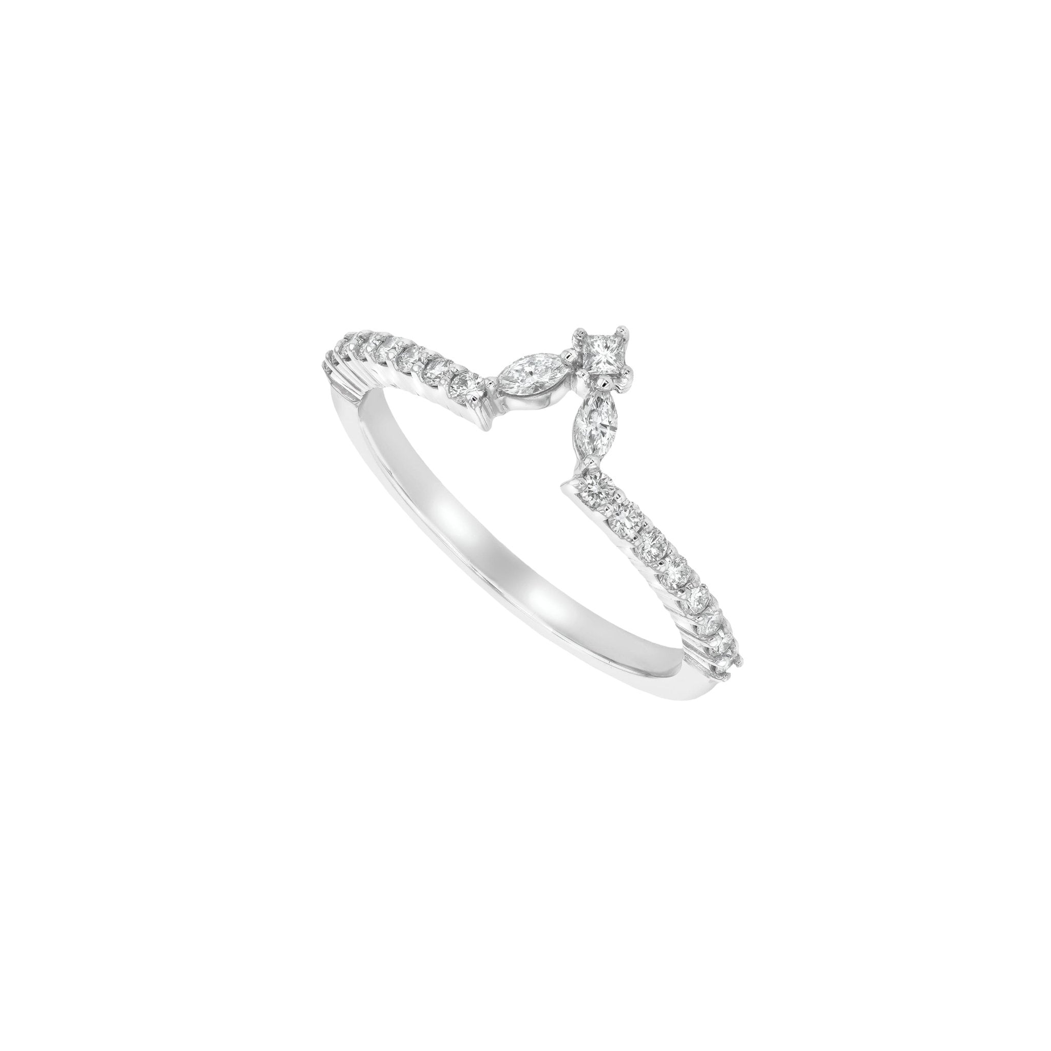 Rings-Diamond crown fit for a queen. Complete your Natasha set with this diamond crown. Product Details - Featuring 0.25ct of natural F colour / SI1 clarity diamonds- The ring is 1.80mm wide and 1.60mm thick-ELIISE MAAR JEWELLERY