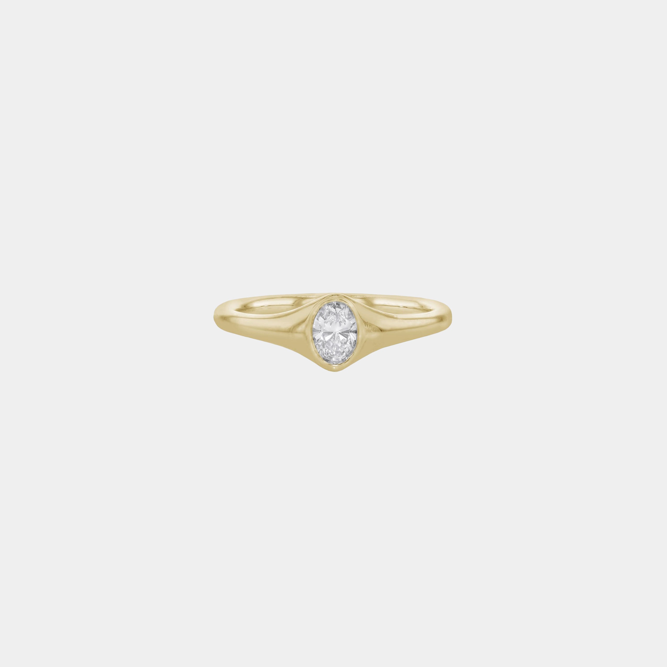 Rings-An exquisitely dainty signet band. Set with an oval diamond, this signet is perfect as a pinky ring or tasteful ring on any finger. Stunning by itself or paired with the Staple Signet Diamond Band for extra elegance. Matching Staple Signet diamond band is available to purchase separately here-ELIISE MAAR JEWELLERY
