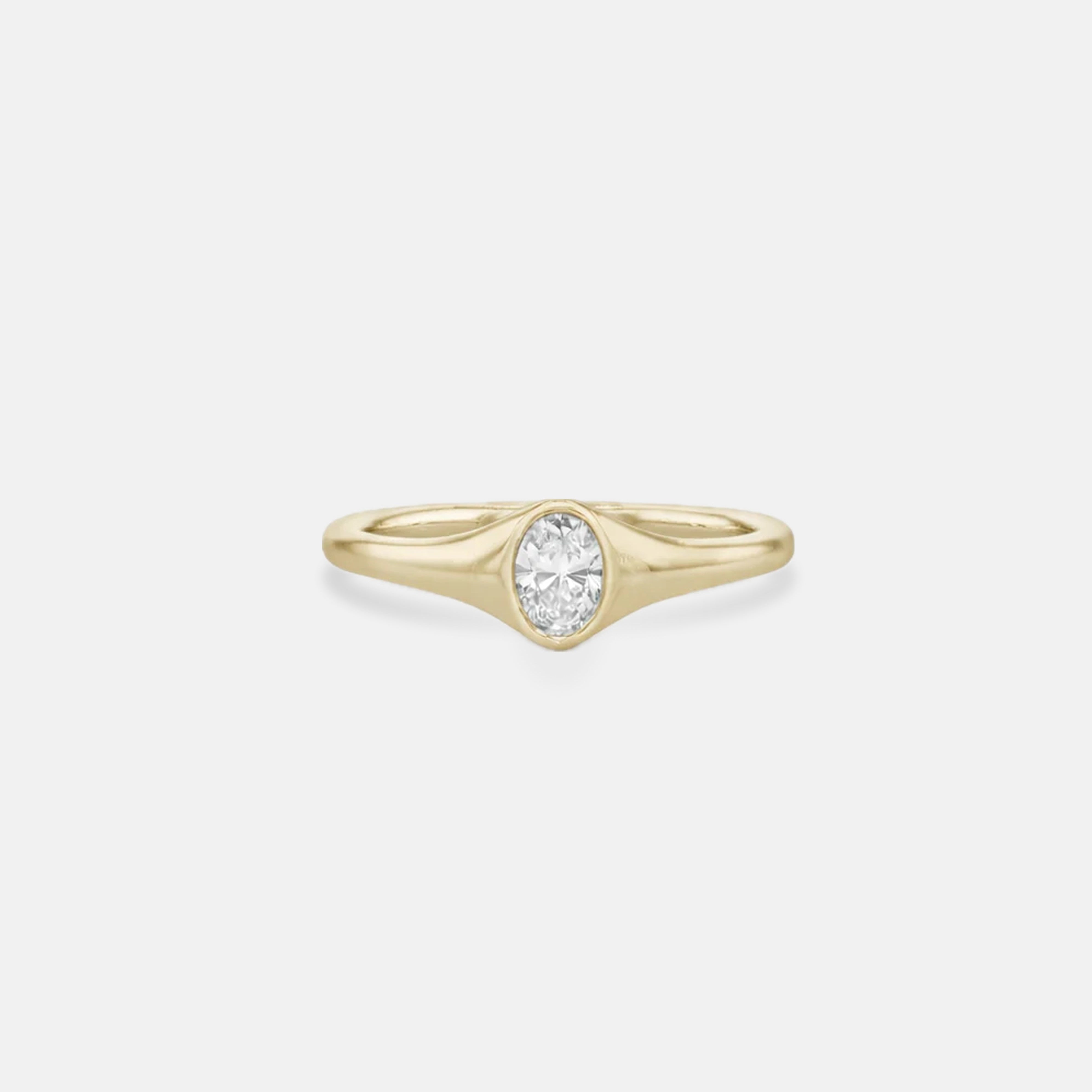 Rings-An exquisitely dainty signet band. Set with an oval diamond, this signet is perfect as a pinky ring or tasteful ring on any finger. Stunning by itself or paired with the Staple Signet Diamond Band for extra elegance. Matching Staple Signet diamond band is available to purchase separately here-ELIISE MAAR JEWELLERY