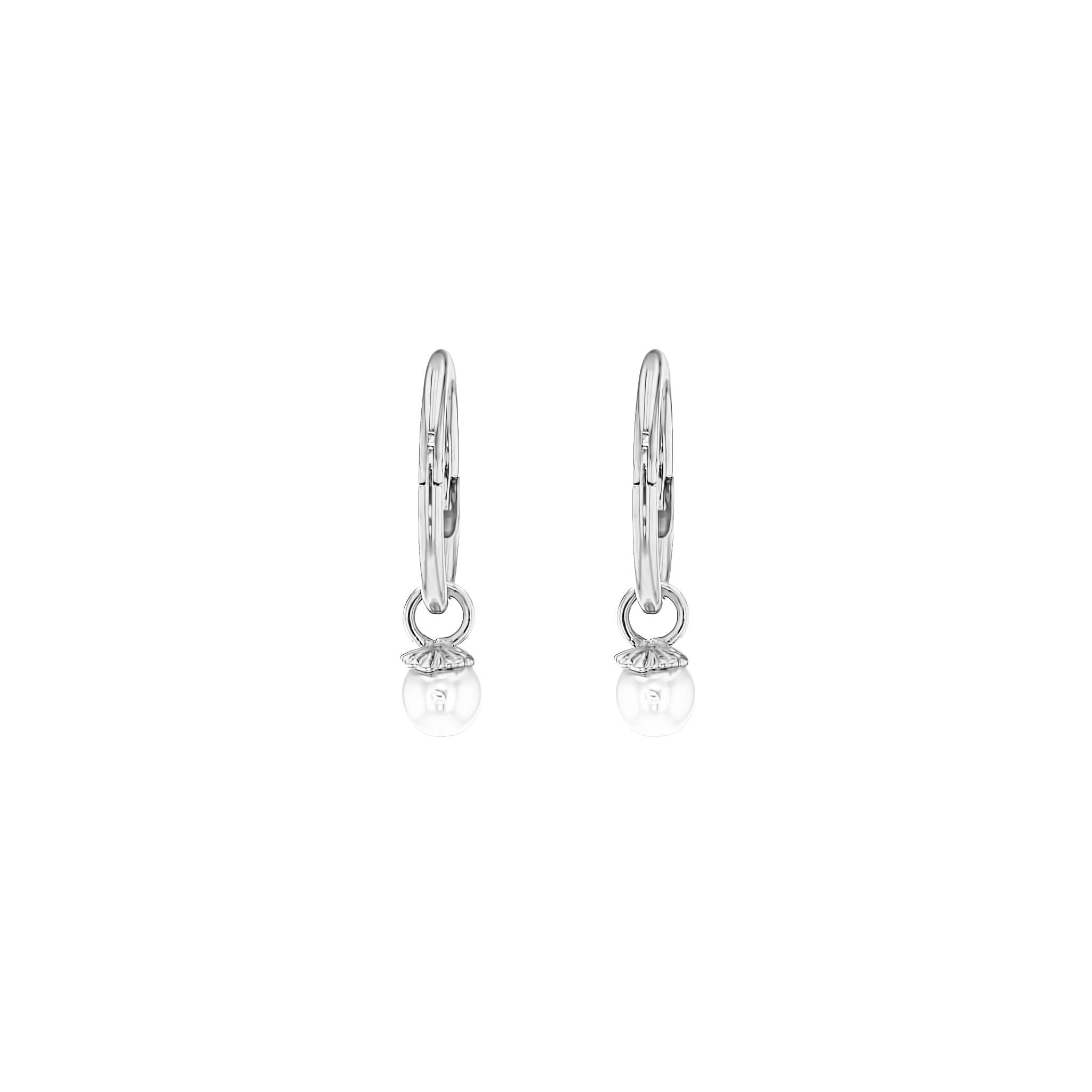 Rings-Pearl Sleeper Earrings, made to order in Australia. Comfortable for day and night wear, including sleep. Lead time 2-4 weeks. Timeless pearl design for any occasion.-ELIISE MAAR JEWELLERY