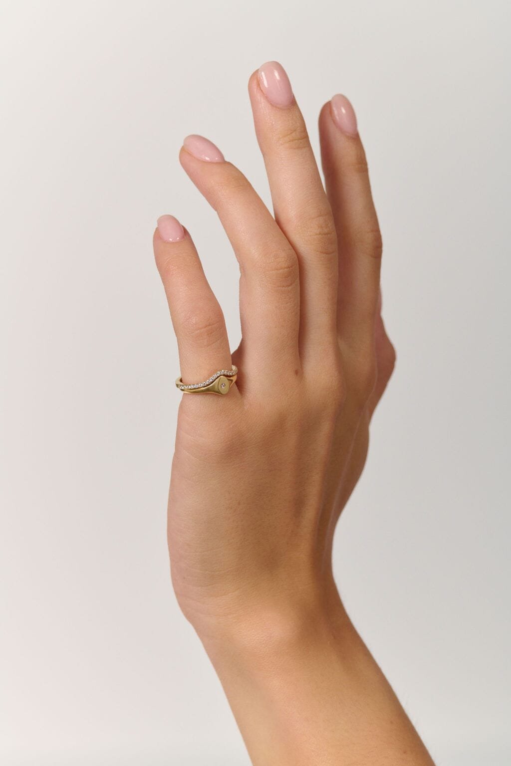 Rings-An exquisitely dainty signet band. Set with a rare pink diamond, this signet is perfect as a pinky ring or delicate band on any finger. Stunning by itself or paired with the staple signet diamond band for extra radiance.-ELIISE MAAR JEWELLERY