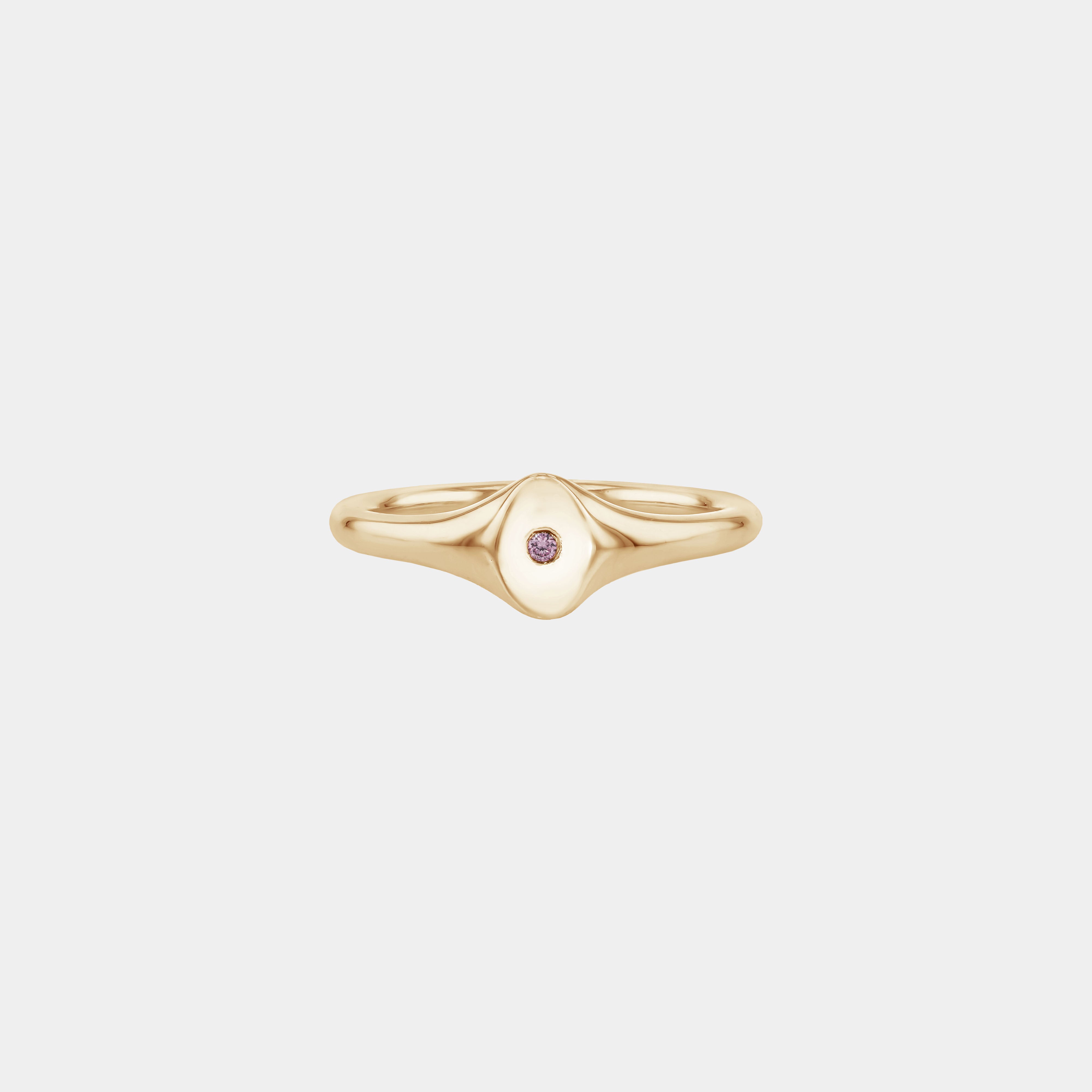 Rings-An exquisitely dainty signet band. Set with a rare pink diamond, this signet is perfect as a pinky ring or delicate band on any finger. Stunning by itself or paired with the staple signet diamond band for extra radiance.-ELIISE MAAR JEWELLERY