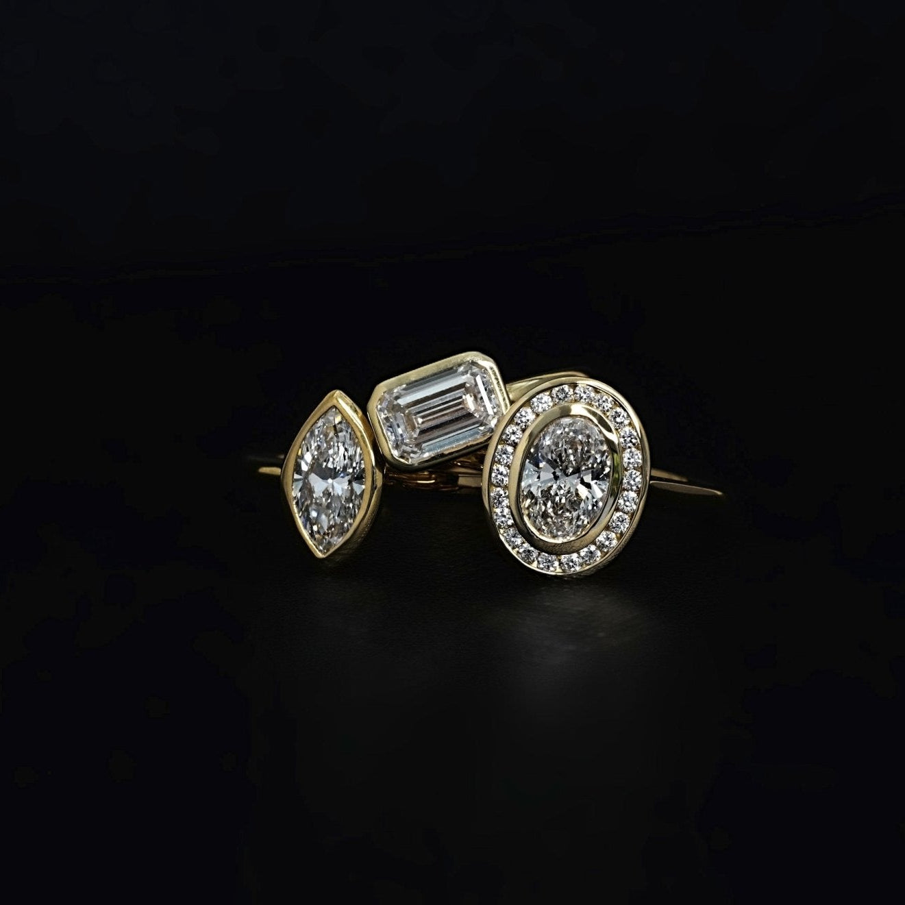 Rings-The Selena is a timeless marquise bezel solitaire engagement ring that exudes modern elegance with its sleek and protective bezel setting. Featuring a dazzling marquise-cut diamond, its elongated silhouette enhances brilliance while adding a touch of sophistication. Perfect for those who appreciate minimalist beauty, The Selena is a captivating symbol of love and style.-ELIISE MAAR JEWELLERY