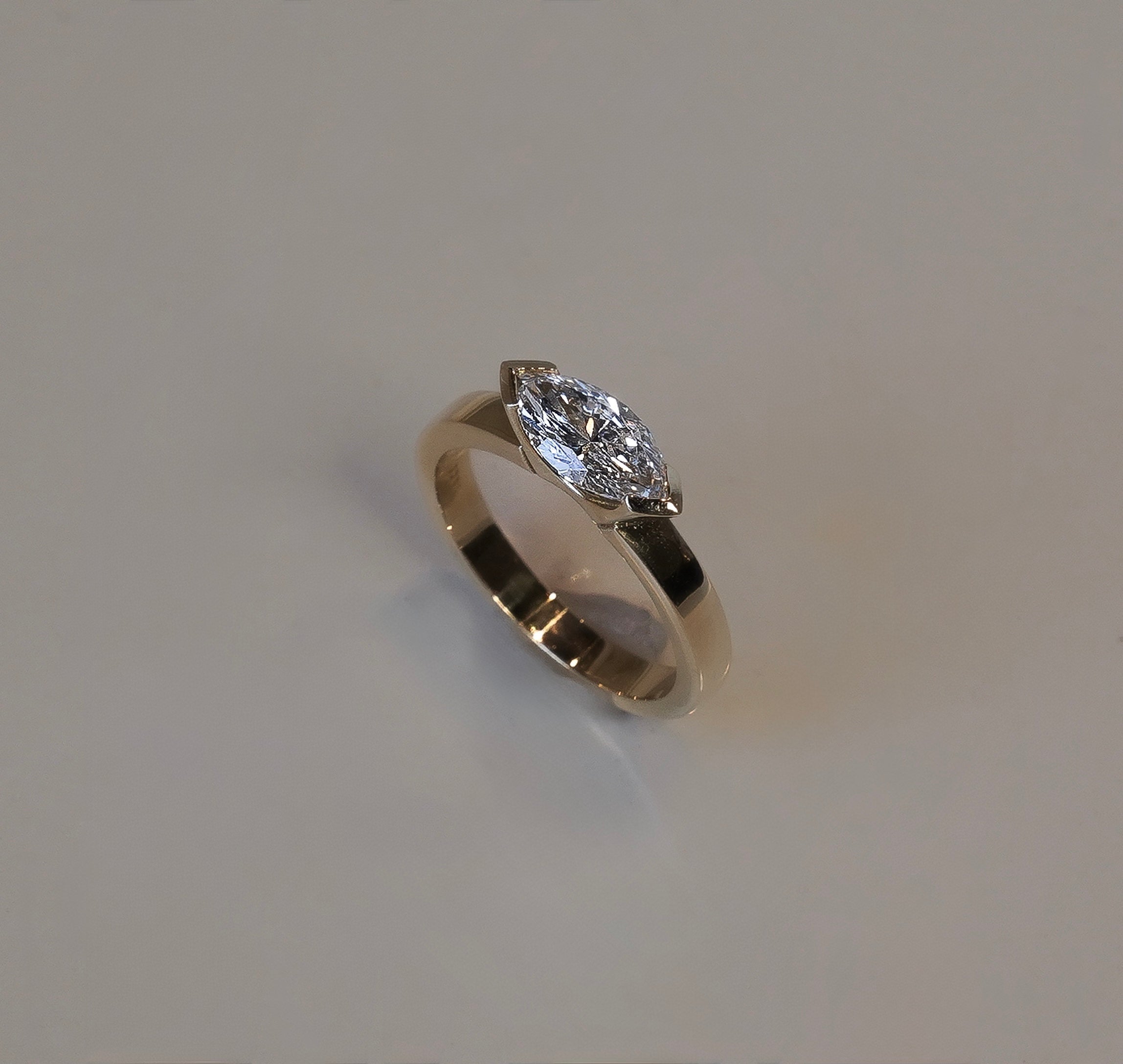 Rings-The Seraphina East West Marquise Diamond Solitaire presents an understated yet striking design. A refined choice for the discerning wearer who appreciates distinctive craftsmanship and timeless beauty with a modern sensibility.-ELIISE MAAR JEWELLERY
