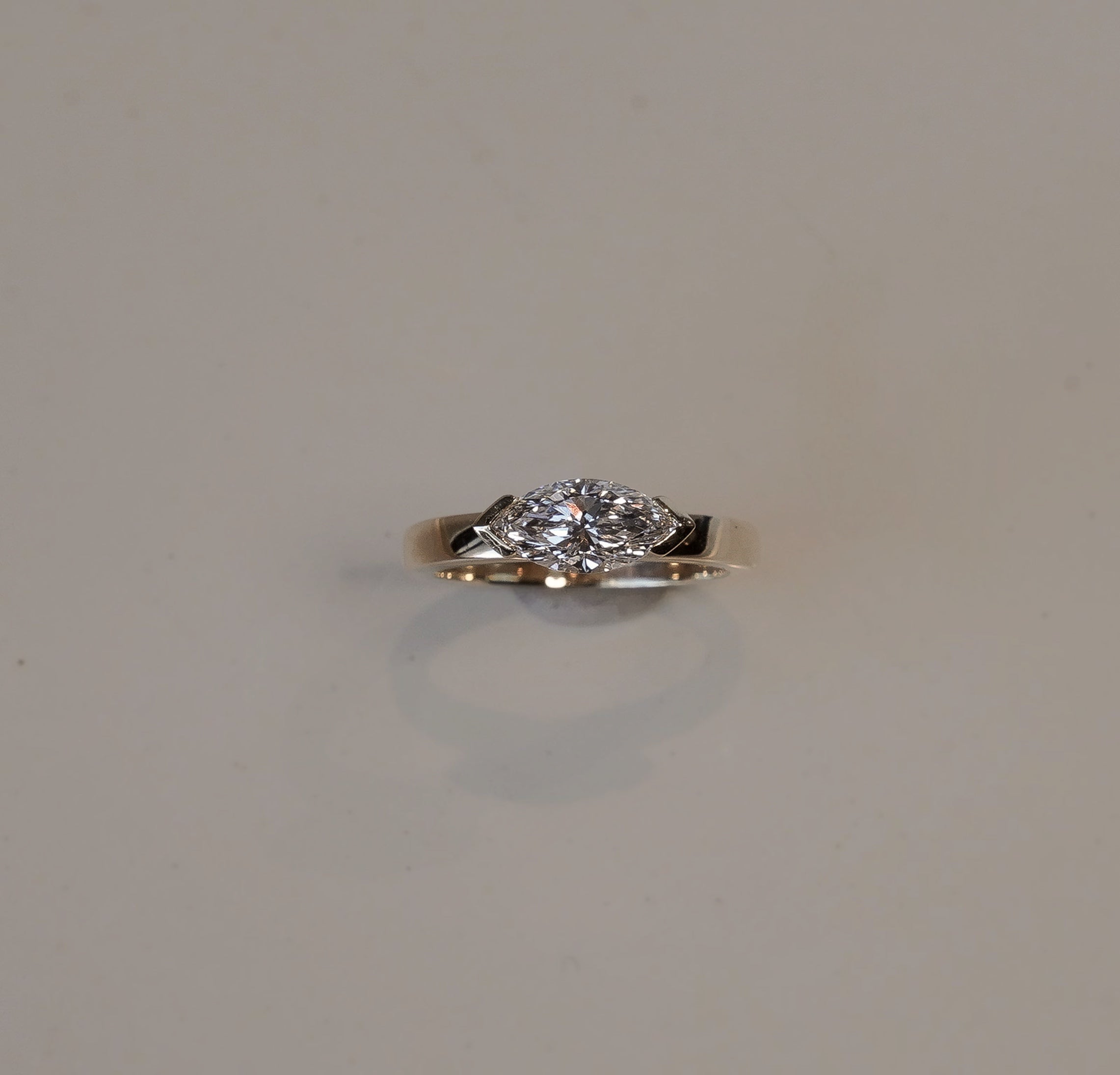 Rings-The Seraphina East West Marquise Diamond Solitaire presents an understated yet striking design. A refined choice for the discerning wearer who appreciates distinctive craftsmanship and timeless beauty with a modern sensibility.-ELIISE MAAR JEWELLERY