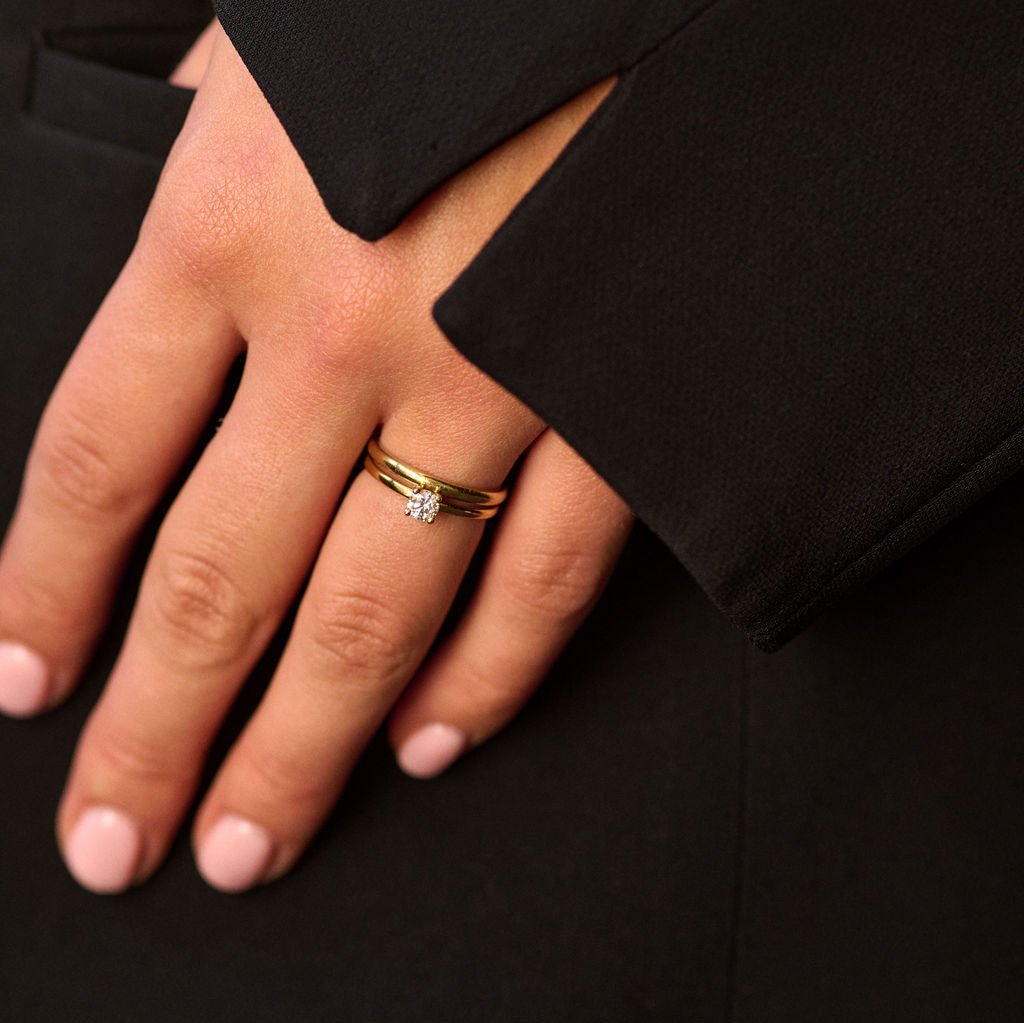 Rings-Featuring a brilliant 0.25ct White Diamond on a minimalist’s band. This is the ideal ring of choice for every day, every occasion, or ‘The One’.-ELIISE MAAR JEWELLERY