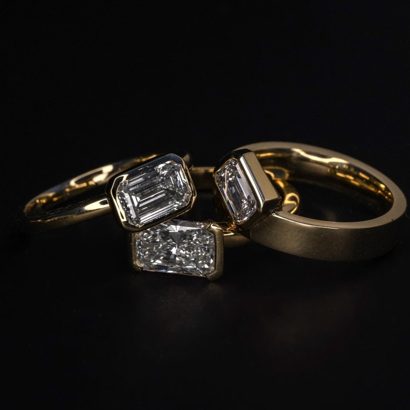 Rings-The Stephanie is truly effortless and timeless. The full bezel setting around the emerald cut diamond makes this ring unique and bold. Fall in love forever with this stunning design.-ELIISE MAAR JEWELLERY