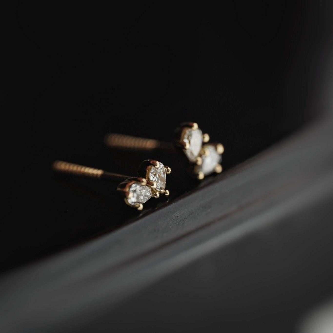 Earrings-The Other Half Earrings feature natural pear cut diamonds with secure screw back fastening. Made to order in Australia with a 2-4 week lead time. Ethically sourced diamonds and gemstones, using recycled and refined gold. Part of the Other Half Collection. Contact info@eliisemaar.com for details.-ELIISE MAAR JEWELLERY