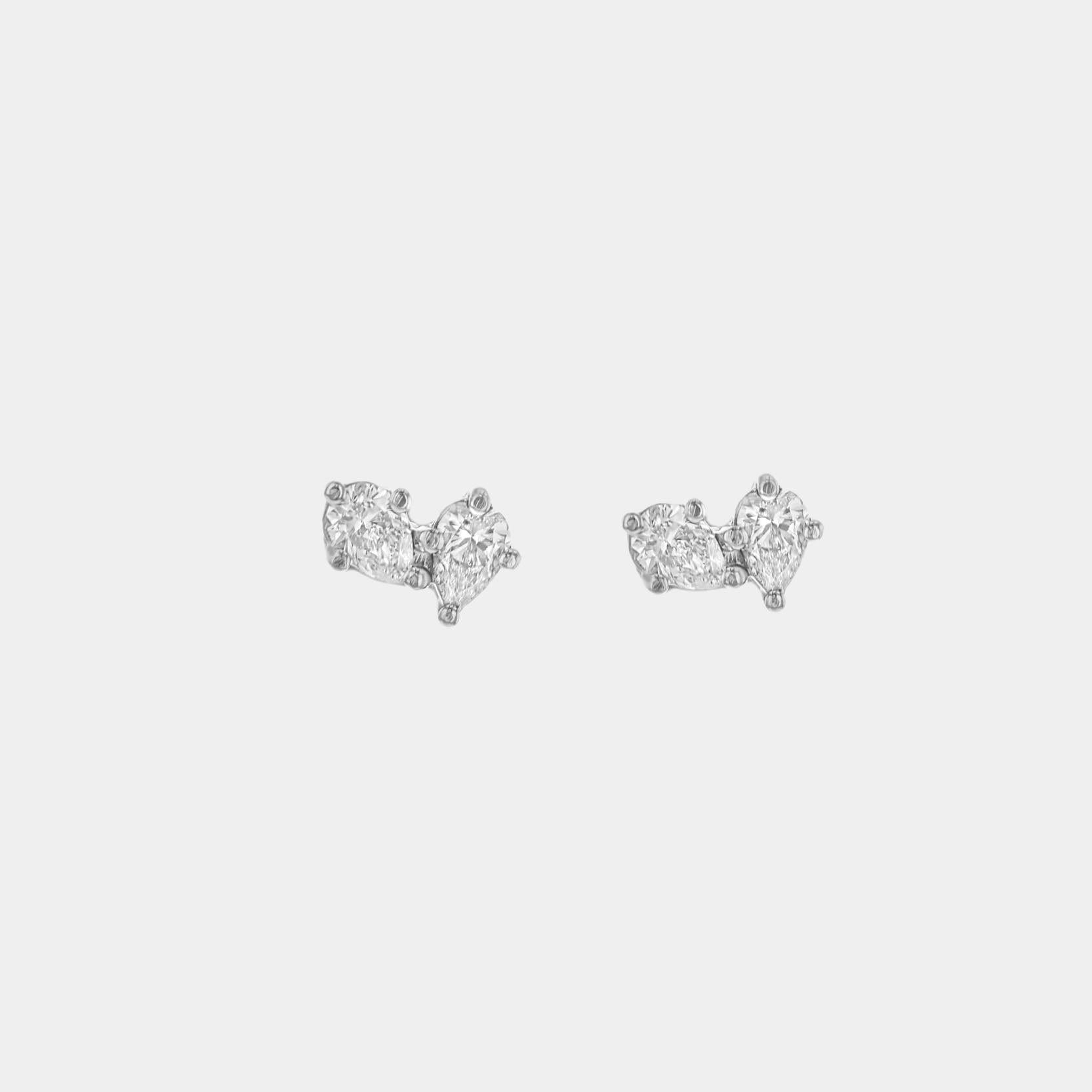Earrings-The Other Half Earrings feature natural pear cut diamonds with secure screw back fastening. Made to order in Australia with a 2-4 week lead time. Ethically sourced diamonds and gemstones, using recycled and refined gold. Part of the Other Half Collection. Contact info@eliisemaar.com for details.-ELIISE MAAR JEWELLERY
