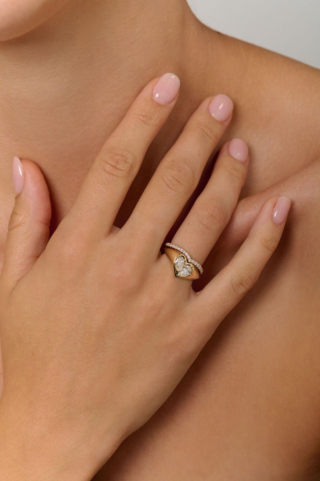 Necklaces-This enchanting heart shaped birthstone necklace looks like a spark of celestial beauty. Two individual, sparkling pear-shaped stones, customizable to each of your beloved's birth months. Other Half Signet Ring- Features 6x4 Pear Cut Gemstones (total carat weigh 1.00ct) JANUARY Garnet FEBRUARY Amethyst MARCH Aquamarine APRIL Diamond MAY Emerald JUNE Pearl JULY Ruby AUGUST Peridot SEPTEMBER Sapphire OCTOBER Tourmaline NOVEMBER Citrine DECEMBER Blue Topaz Whether worn as a reminder of someone specia