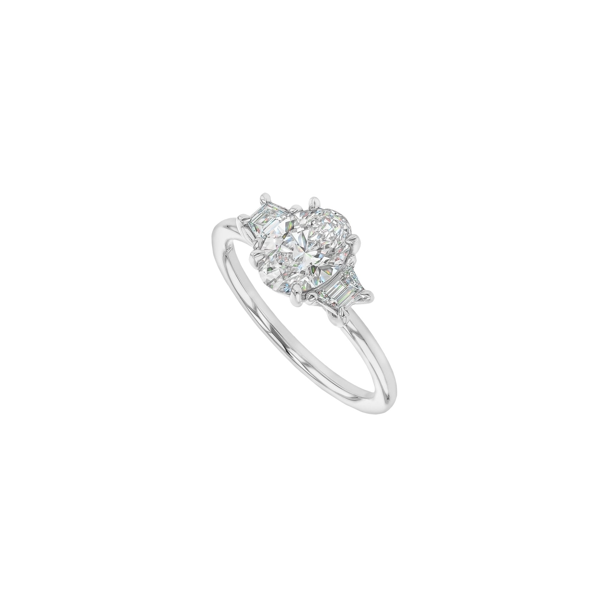 Aria Diamond Trilogy Ring - Size 17 -18K White Gold - 1.05ct Lab Grown Diamond - Eliise Maar Jewellery