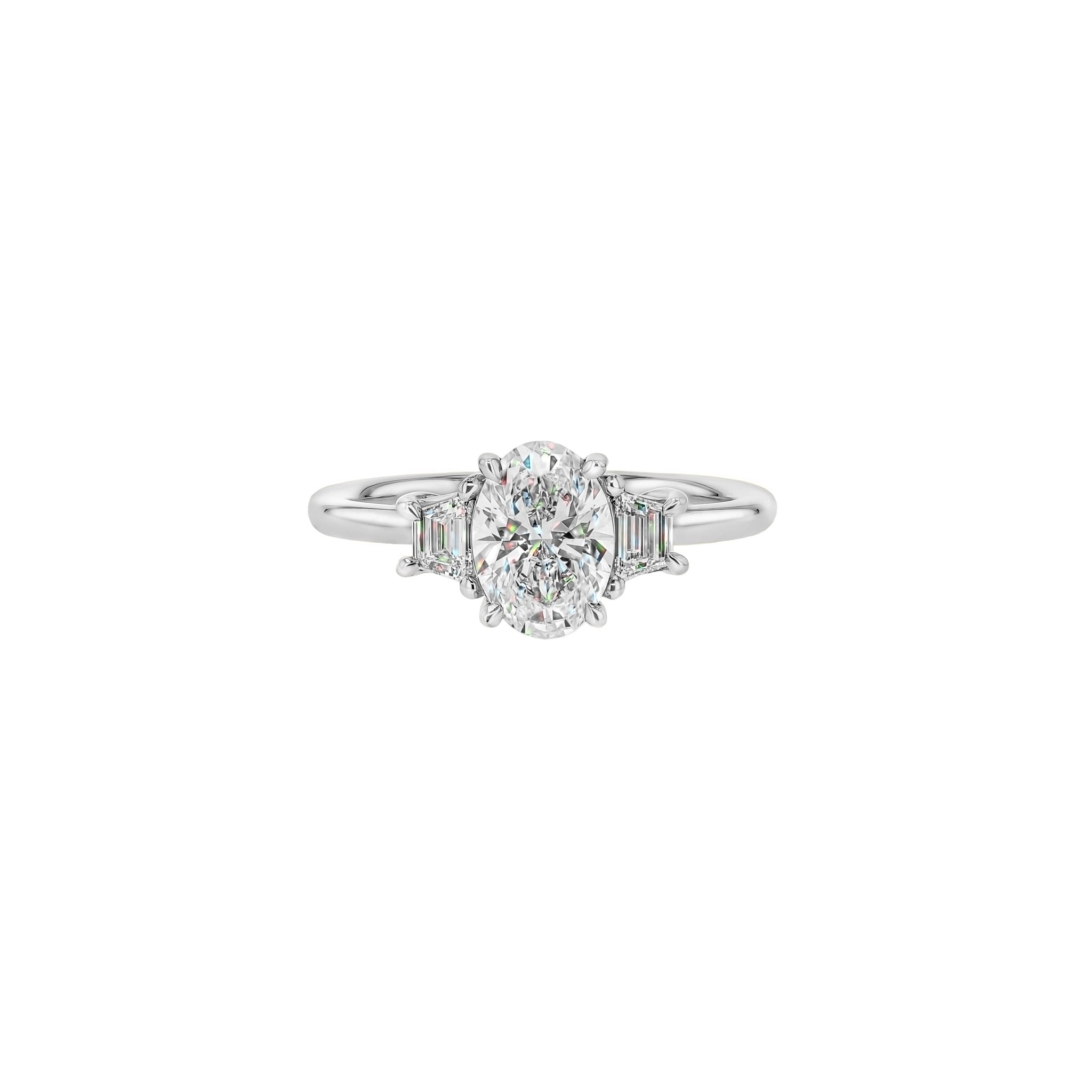 Aria Diamond Trilogy Ring - Size 17 -18K White Gold - 1.05ct Lab Grown Diamond - Eliise Maar Jewellery