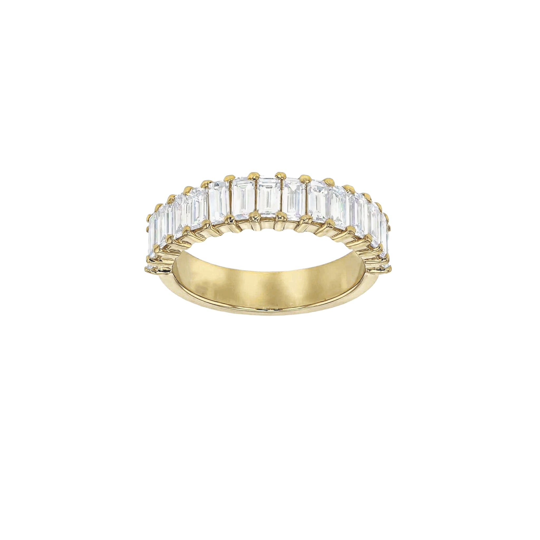Bamboo Luxe Baguette Diamond Band-Diamond Band-Eliise Maar Fine Jewellery Australia-14K Yellow Gold-Natural Diamonds-Eliise Maar Jewellery