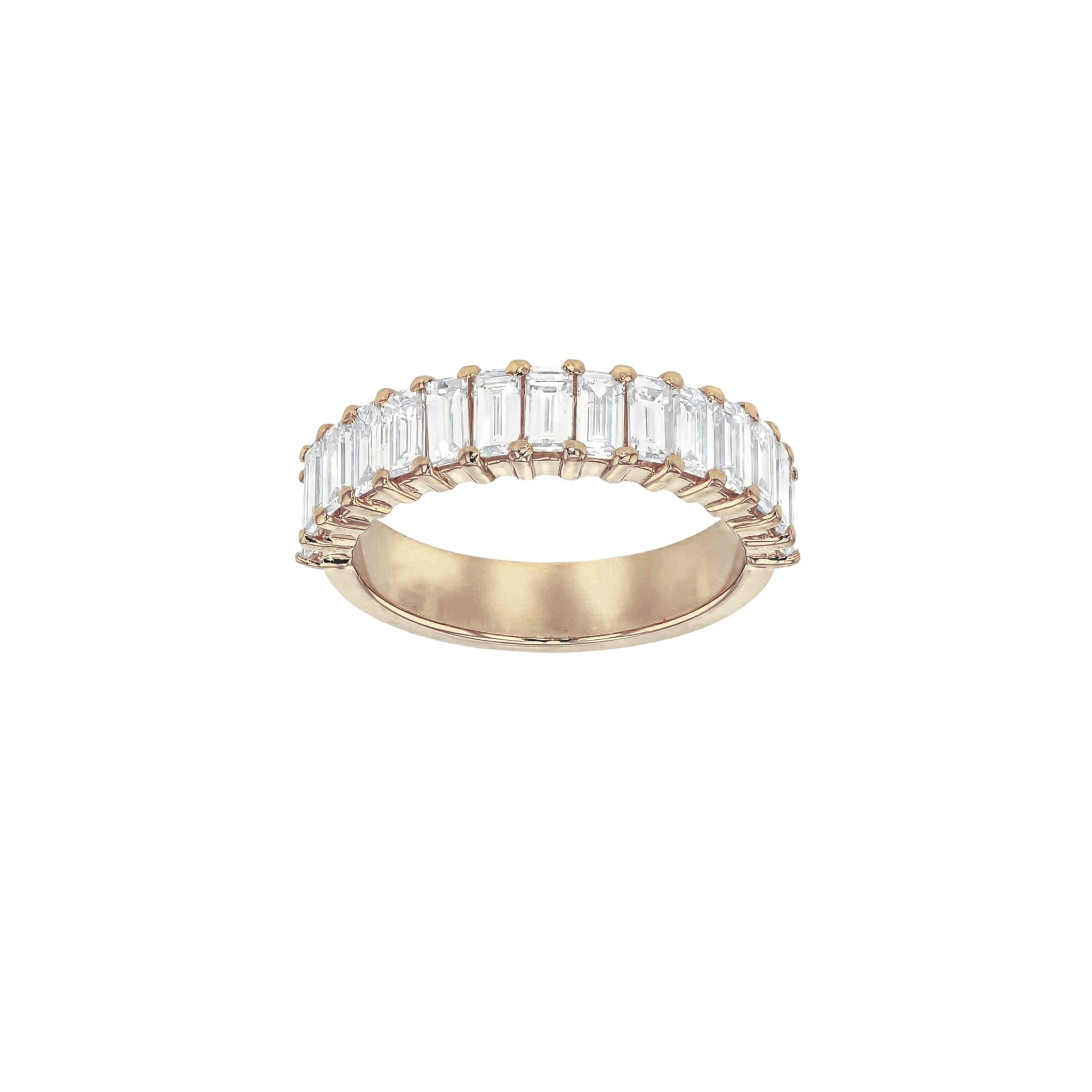 Bamboo Luxe Baguette Diamond Band-Diamond Band-Eliise Maar Fine Jewellery Australia-18K Rose Gold-Natural Diamonds-Eliise Maar Jewellery