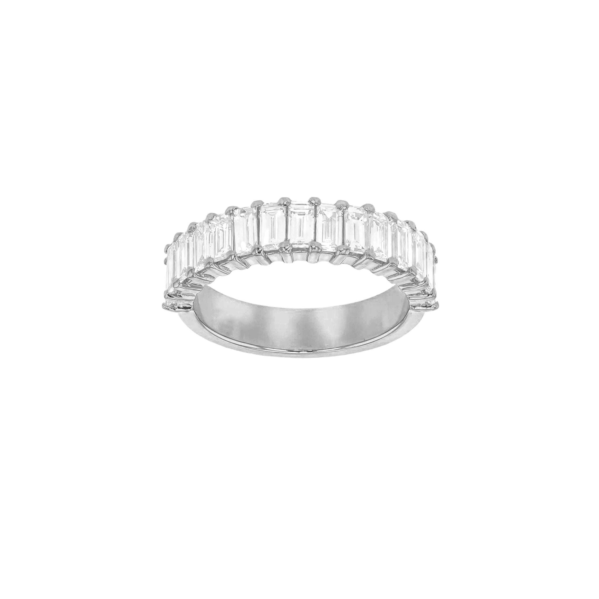 Bamboo Luxe Baguette Diamond Band-Diamond Band-Eliise Maar Fine Jewellery Australia-18K White Gold-Natural Diamonds-Eliise Maar Jewellery