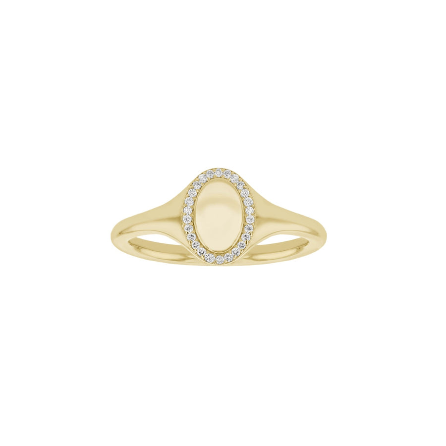 Diamond Halo Signet Ring - Eliise Maar Jewellery