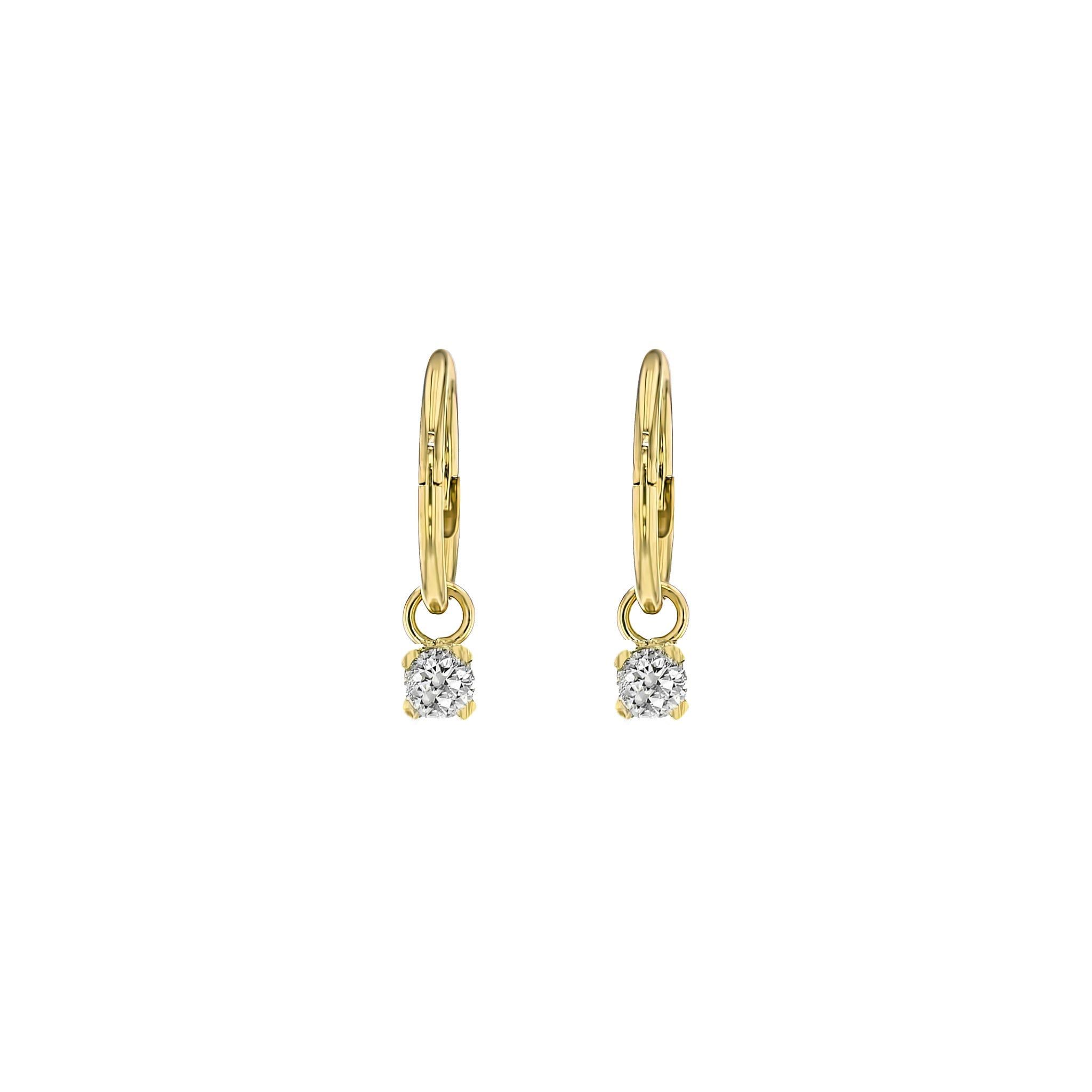 Diamond Sleeper Earrings - Natural Diamonds - 9K Yellow Gold - Eliise Maar Jewellery