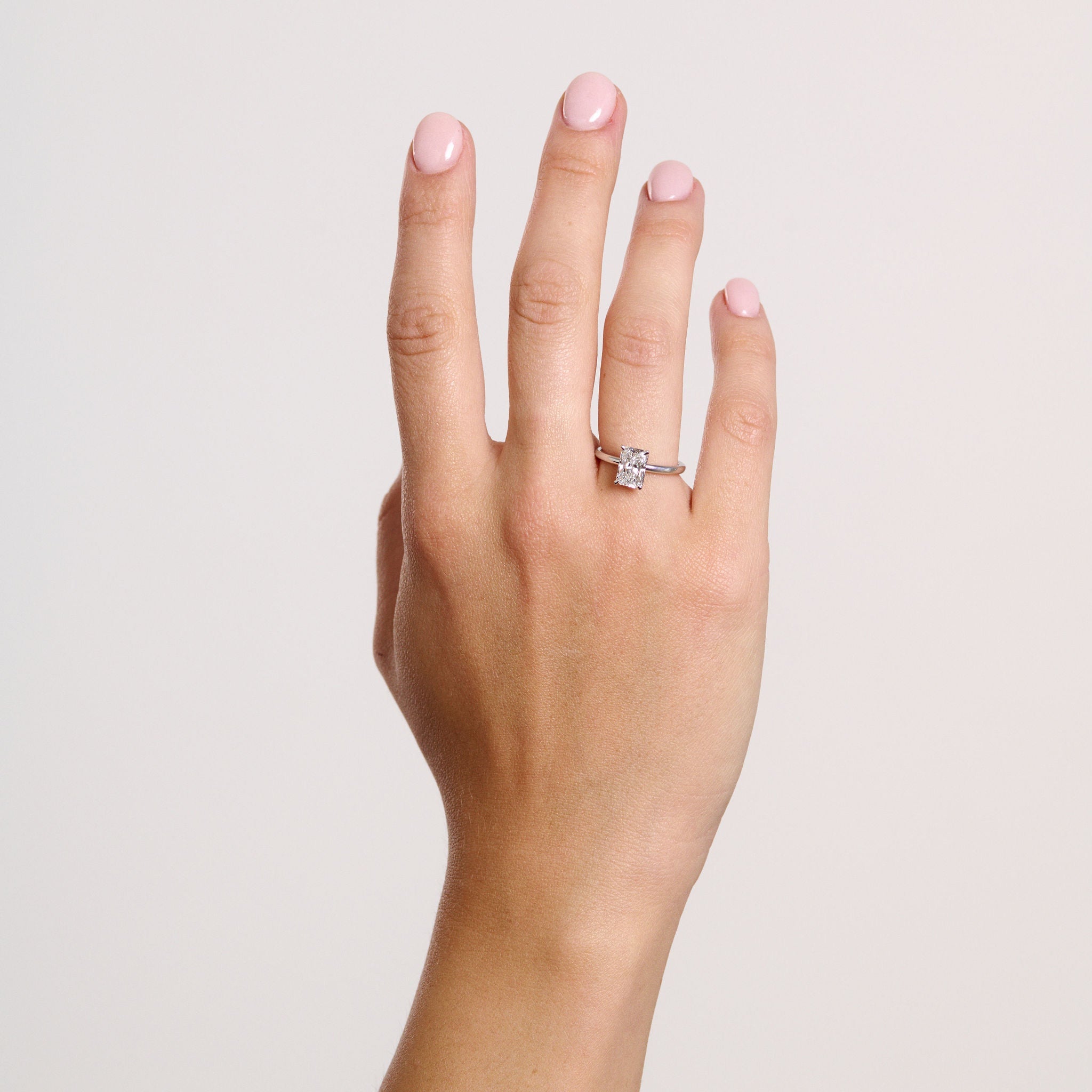 Elle Radiant Diamond Solitaire - Platinum - 0.91ct Lab Grown Diamond - Size L (16.5mm)-Rings-Eliise Maar Fine Jewellery Australia-Eliise Maar Jewellery