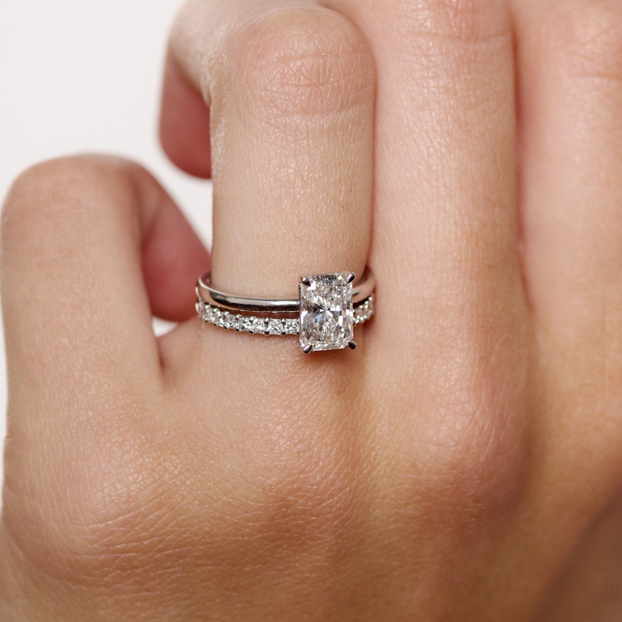 Elle Radiant Diamond Solitaire - Platinum - 0.91ct Lab Grown Diamond - Size L (16.5mm)-Rings-Eliise Maar Fine Jewellery Australia-Eliise Maar Jewellery