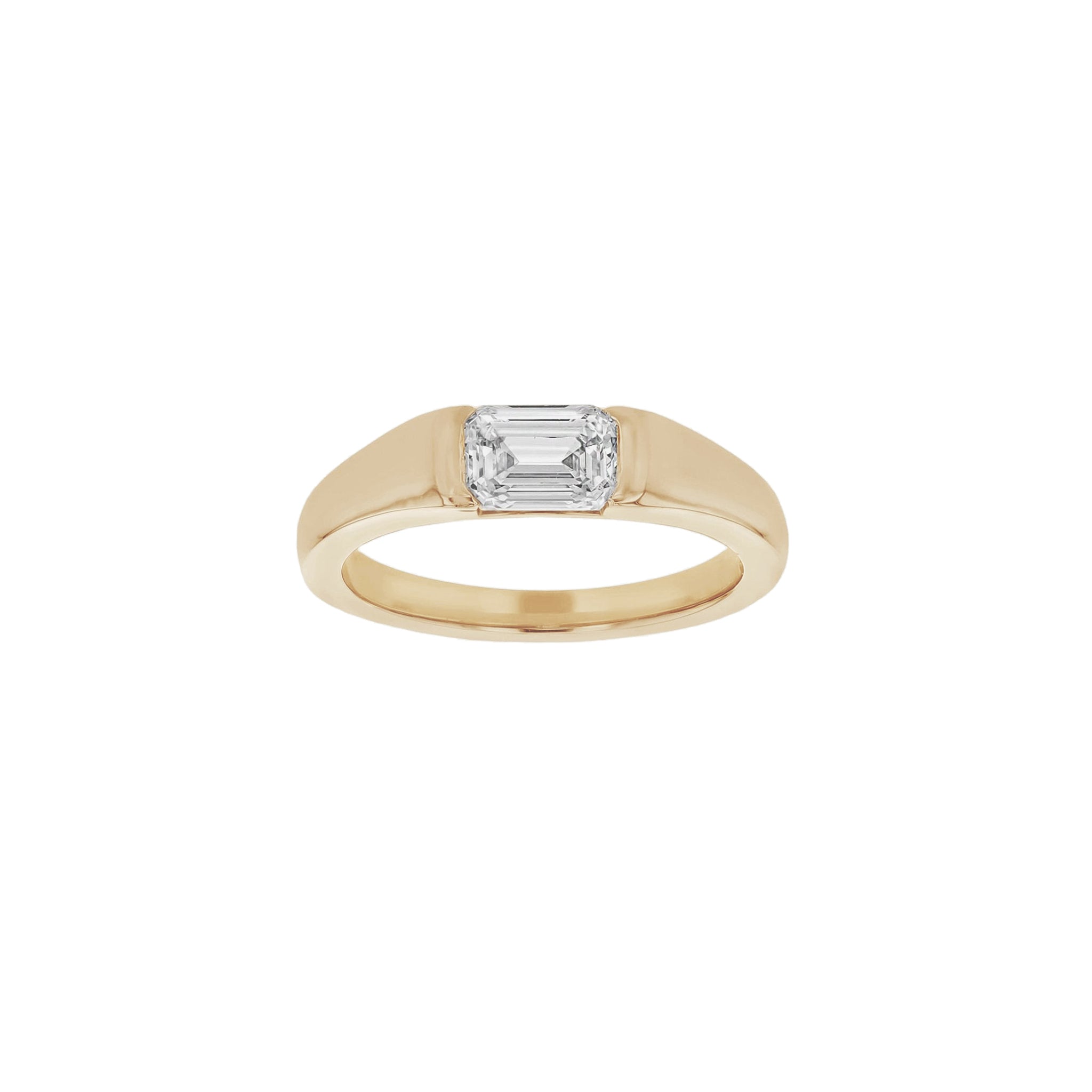 Emerald Diamond Signet Ring-Rings-Eliise Maar Fine Jewellery Australia-Eliise Maar Jewellery