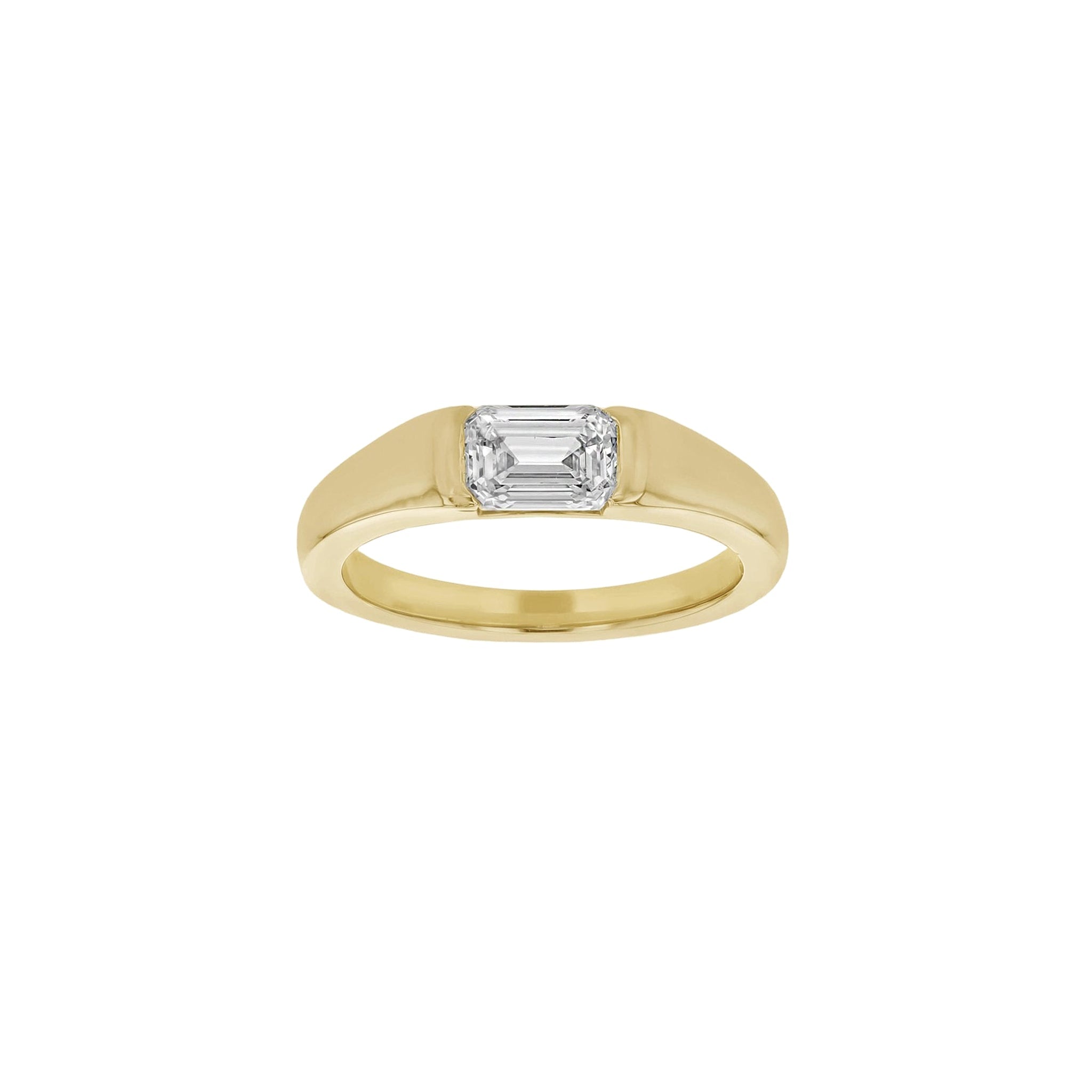Emerald Diamond Signet Ring-Rings-Eliise Maar Fine Jewellery Australia-Eliise Maar Jewellery