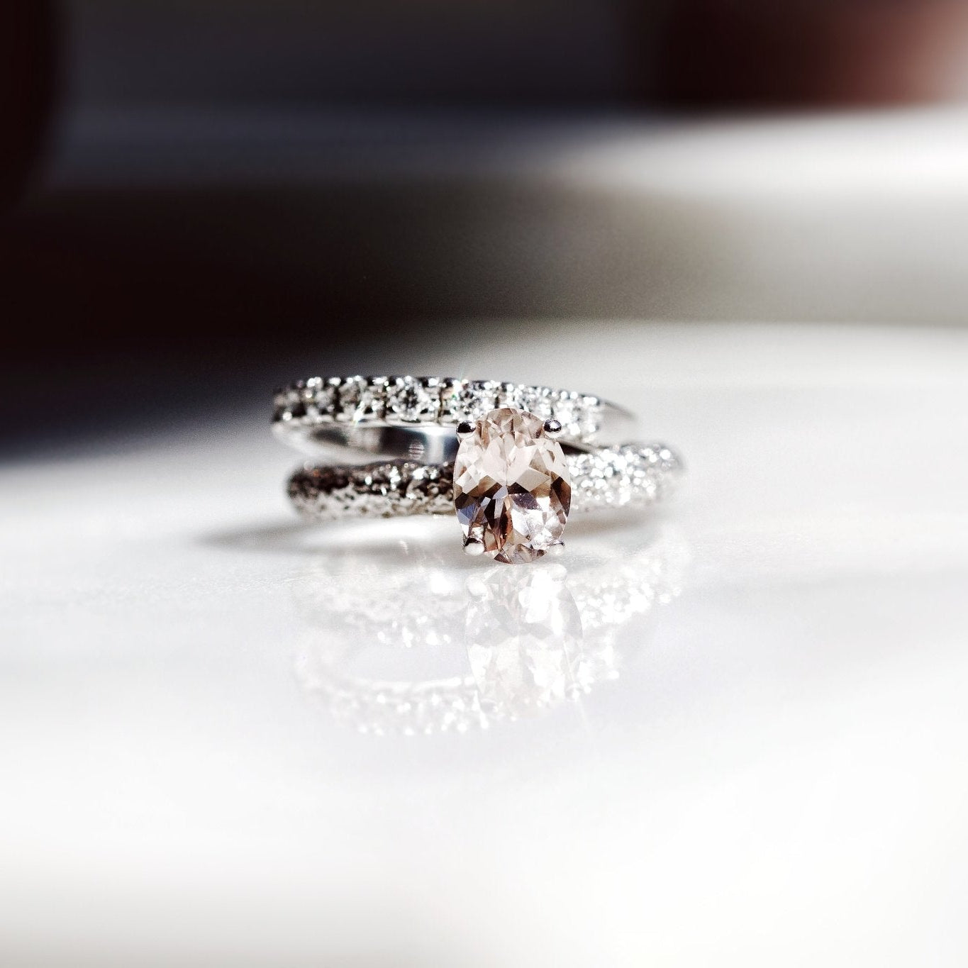 Fine Frost Morganite White Gold-Engagement Rings-Eliise Maar Fine Jewellery Australia-Eliise Maar Jewellery