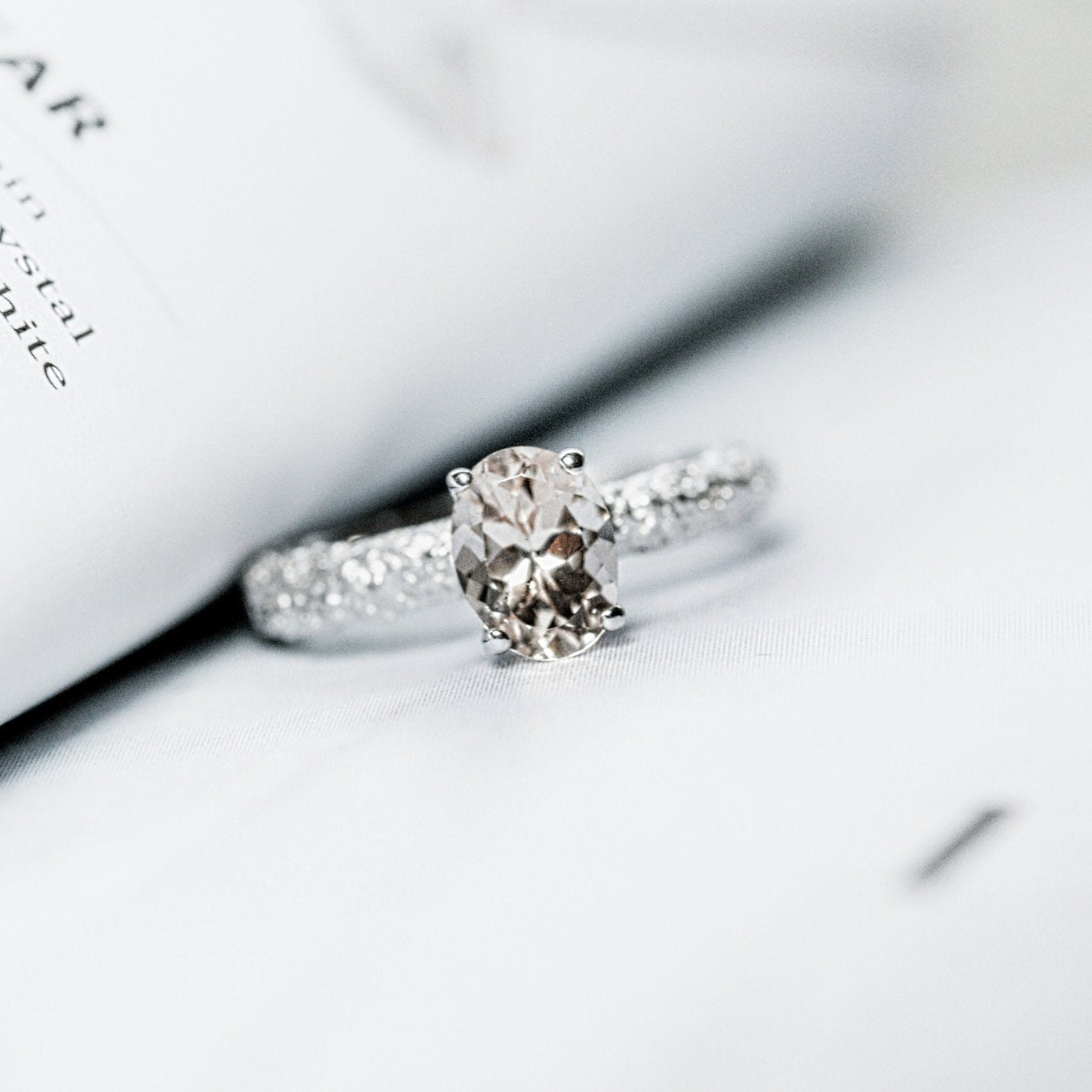 Fine Frost Morganite White Gold-Engagement Rings-Eliise Maar Fine Jewellery Australia-Eliise Maar Jewellery