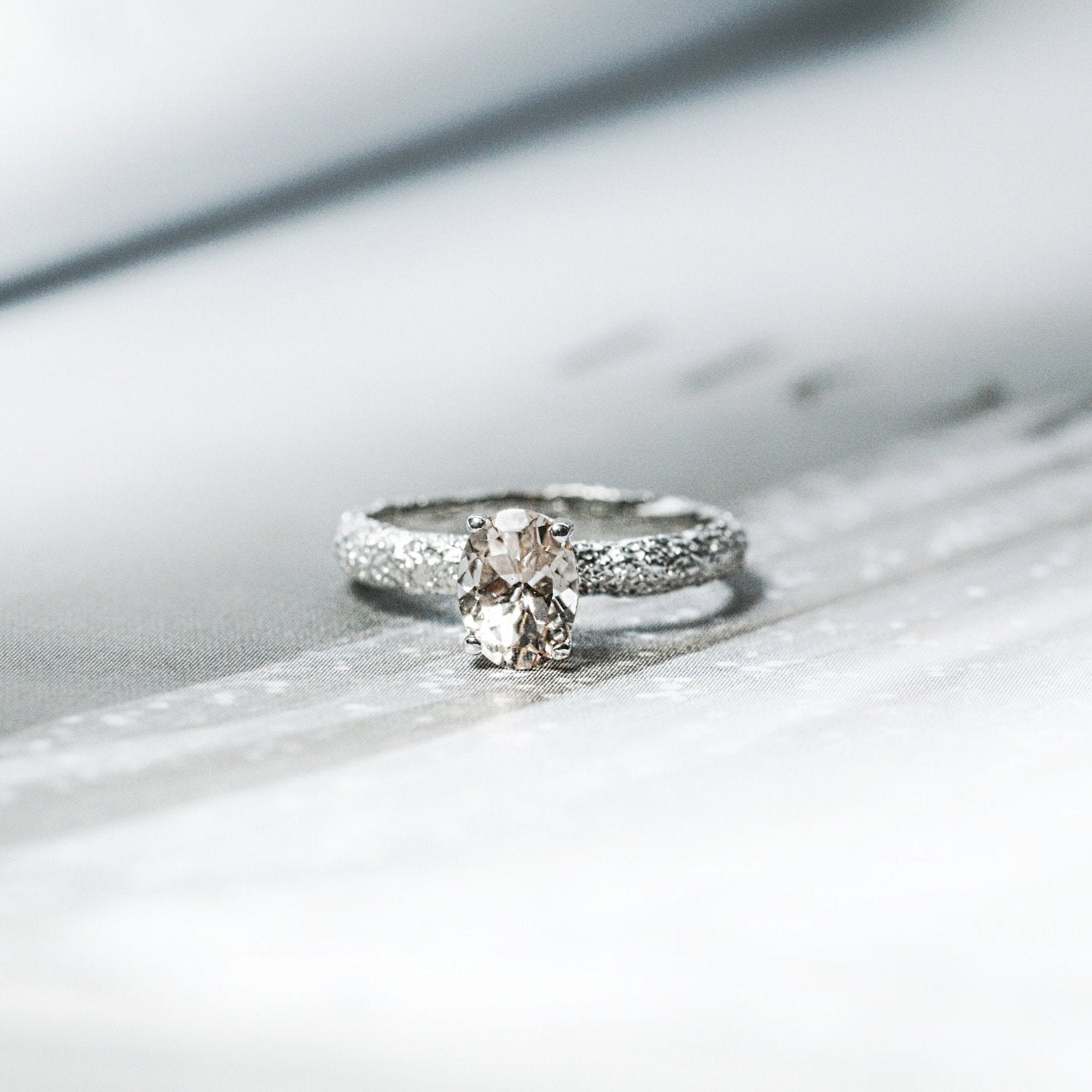 Fine Frost Morganite White Gold-Engagement Rings-Eliise Maar Fine Jewellery Australia-Eliise Maar Jewellery