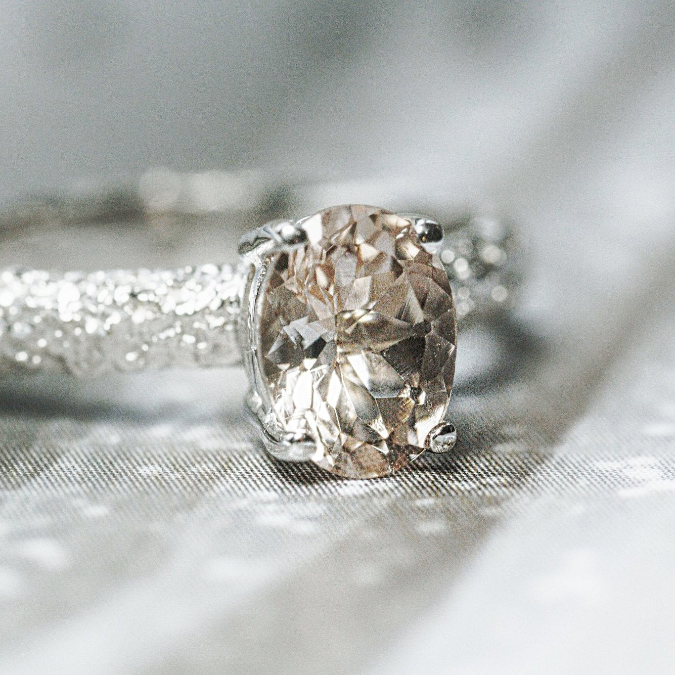 Fine Frost Morganite White Gold-Engagement Rings-Eliise Maar Fine Jewellery Australia-Eliise Maar Jewellery