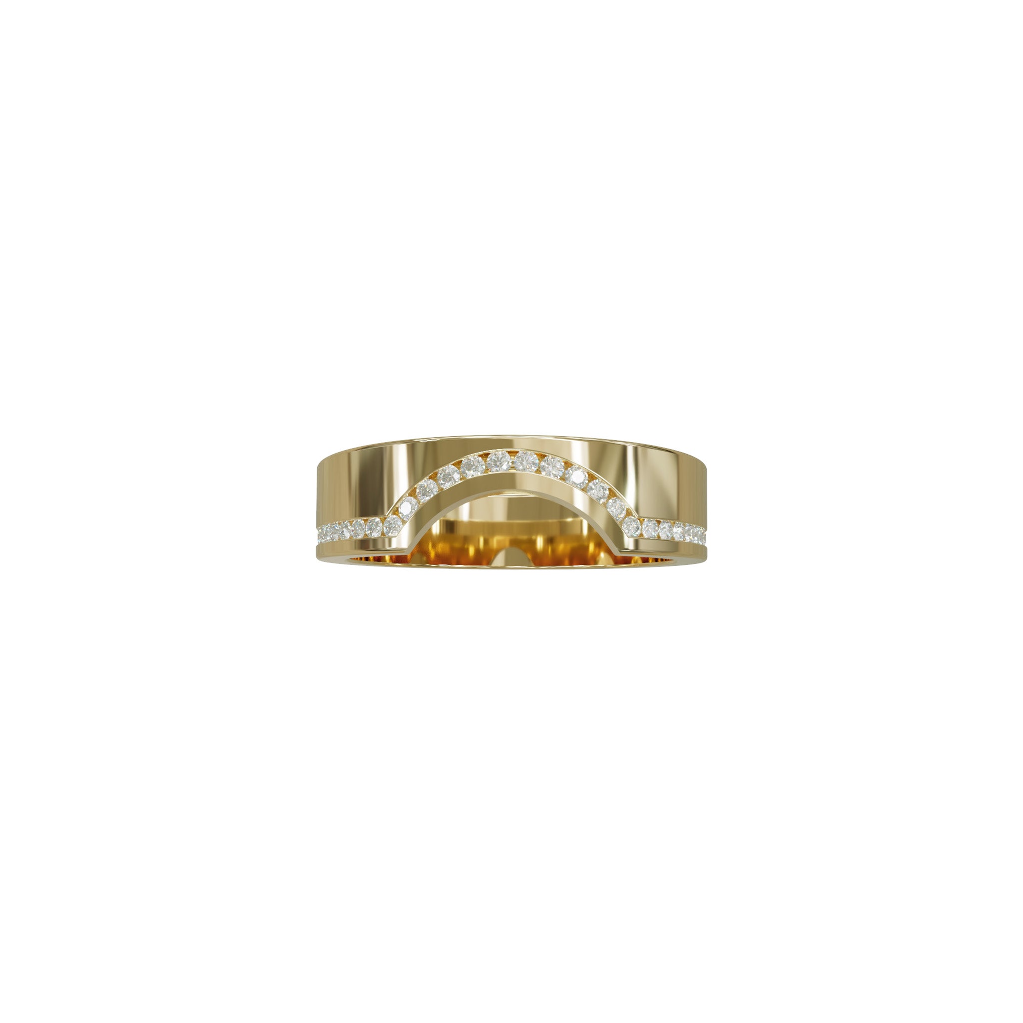 Iris Ring Set-Rings-Eliise Maar Fine Jewellery Australia-14K Yellow Gold-Iris Curved Diamond Band-Natural Diamonds-Eliise Maar Jewellery