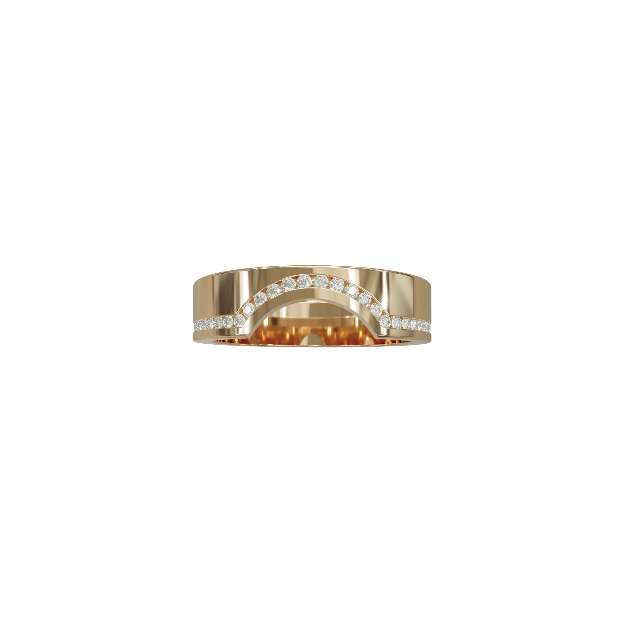 Iris Ring Set-Rings-Eliise Maar Fine Jewellery Australia-18K Rose Gold-Iris Curved Diamond Band-Natural Diamonds-Eliise Maar Jewellery