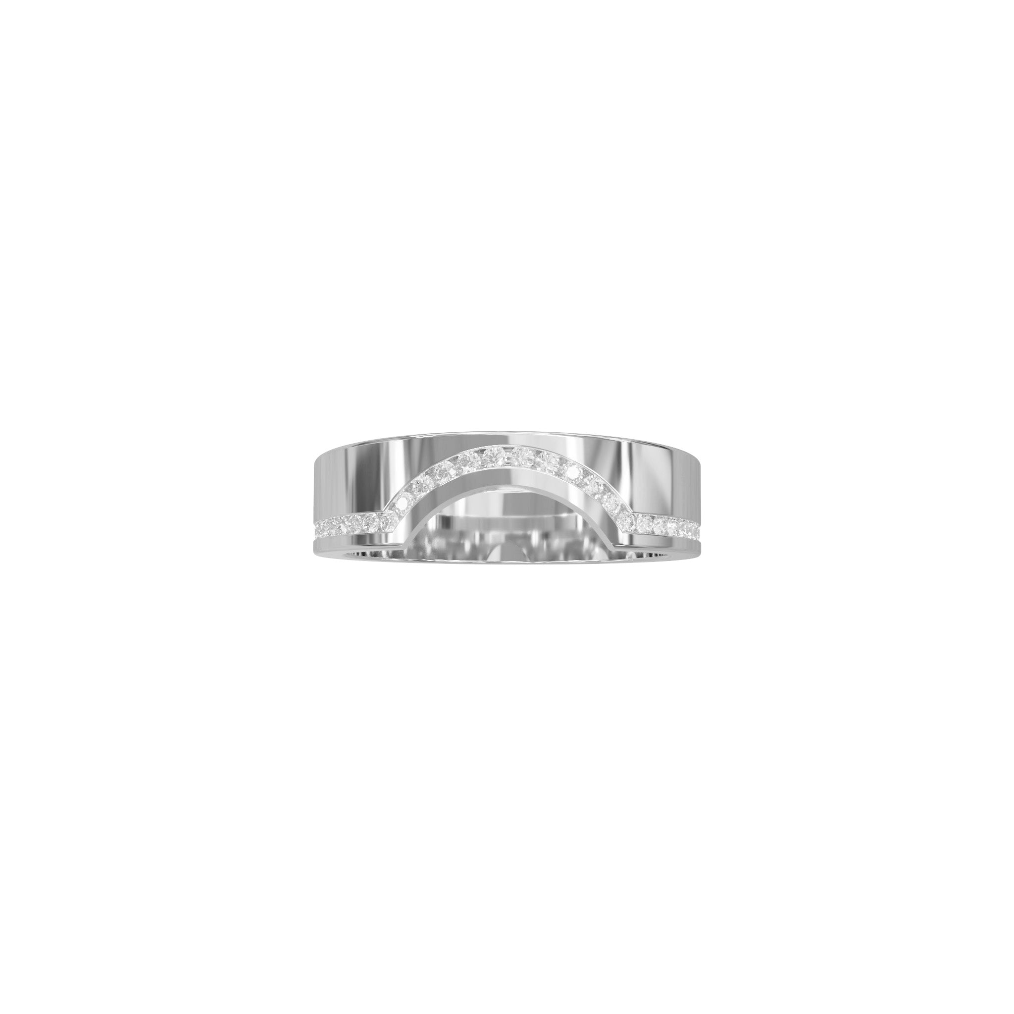 Iris Ring Set-Rings-Eliise Maar Fine Jewellery Australia-18K White Gold-Iris Curved Diamond Band-Natural Diamonds-Eliise Maar Jewellery