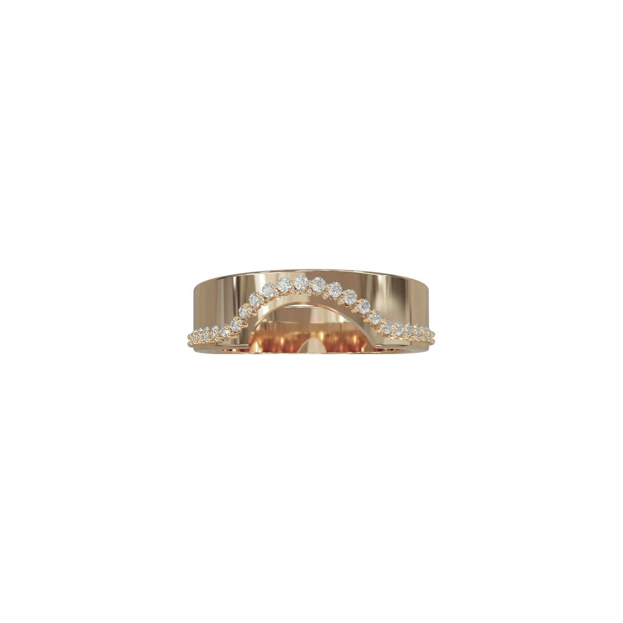 Kali Ring Set-Rings-Eliise Maar Fine Jewellery Australia-14K Yellow Gold-Kali Curved Diamond Band-Natural Diamonds-Eliise Maar Jewellery
