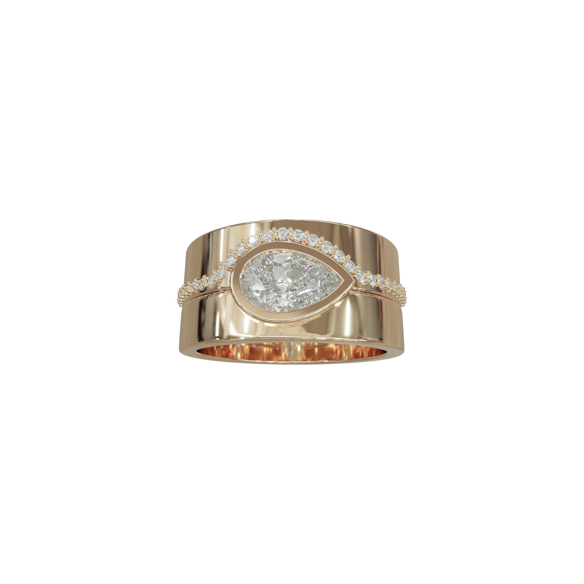 Kali Ring Set-Rings-Eliise Maar Fine Jewellery Australia-14K Yellow Gold-Kali Ring + Kali Curved Diamond Band-Natural Diamonds-Eliise Maar Jewellery