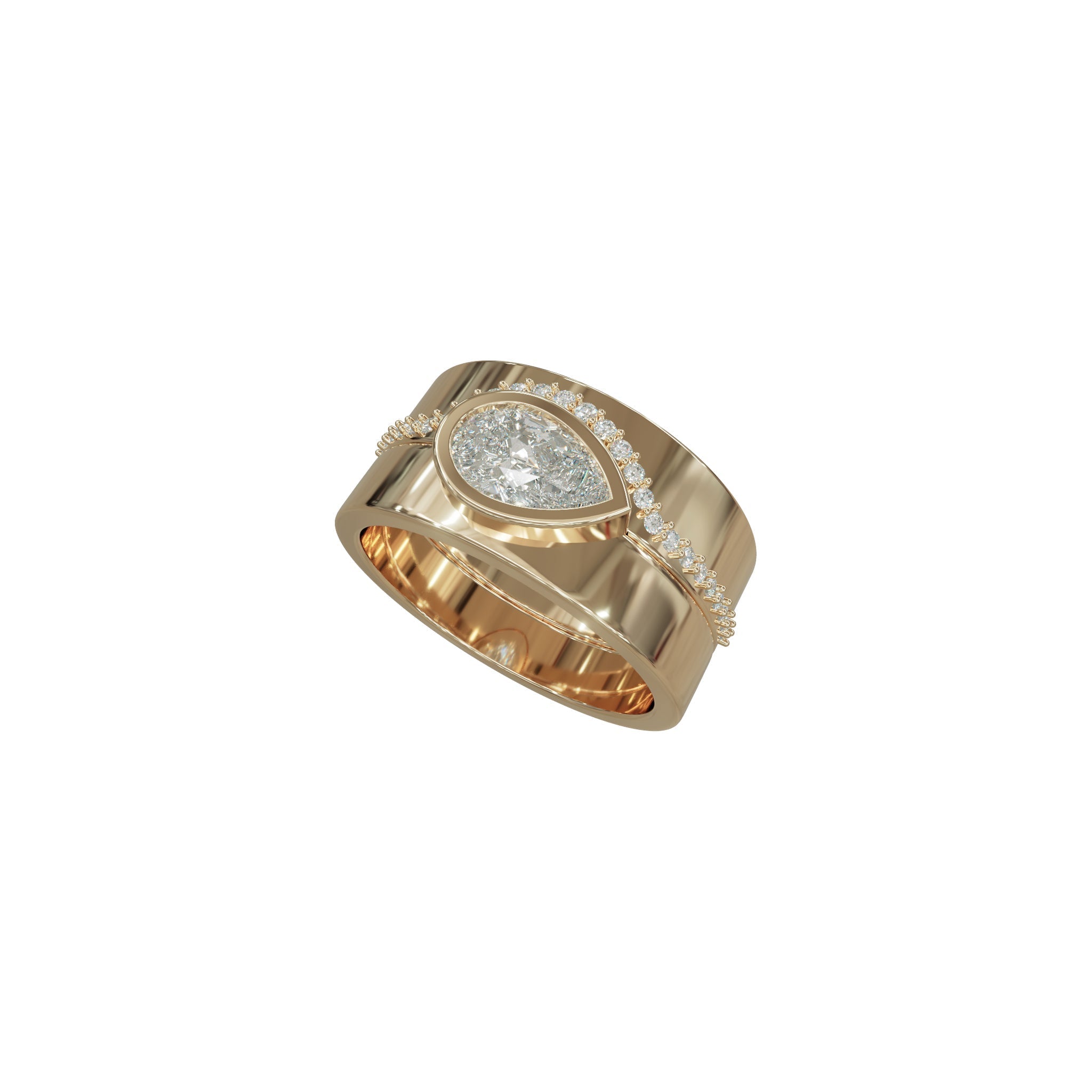Kali Ring Set-Rings-Eliise Maar Fine Jewellery Australia-18K Rose Gold-Kali Ring + Kali Curved Diamond Band-Natural Diamonds-Eliise Maar Jewellery