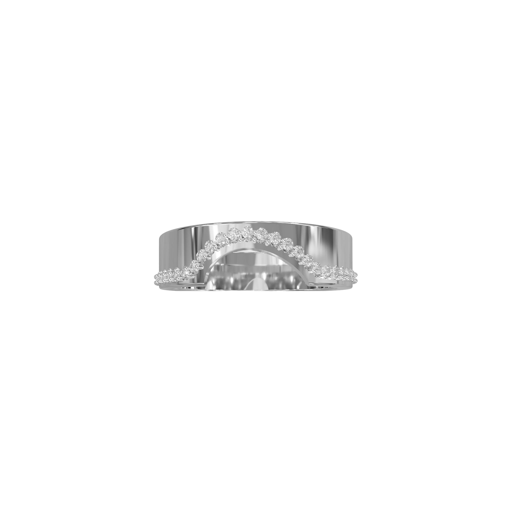 Kali Ring Set-Rings-Eliise Maar Fine Jewellery Australia-18K White Gold-Kali Curved Diamond Band-Natural Diamonds-Eliise Maar Jewellery