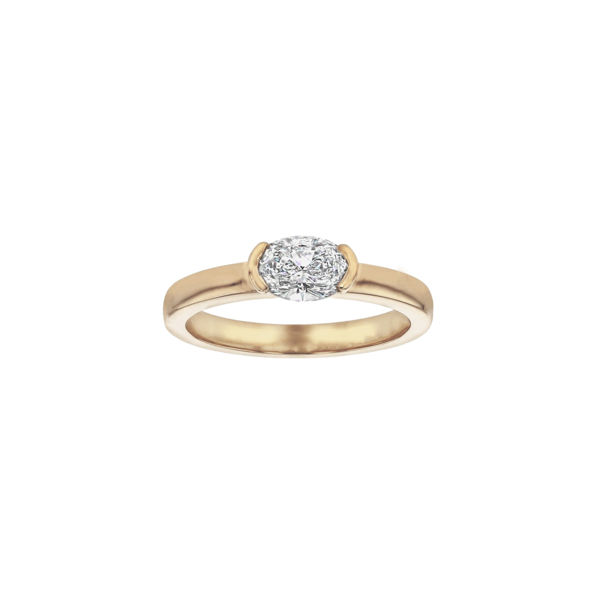 Margot East-West Oval Diamond Solitaire Ring-Rings-Eliise Maar Fine Jewellery Australia-18K Rose Gold-Natural Diamond - 0.70ct F/SI1-Eliise Maar Jewellery